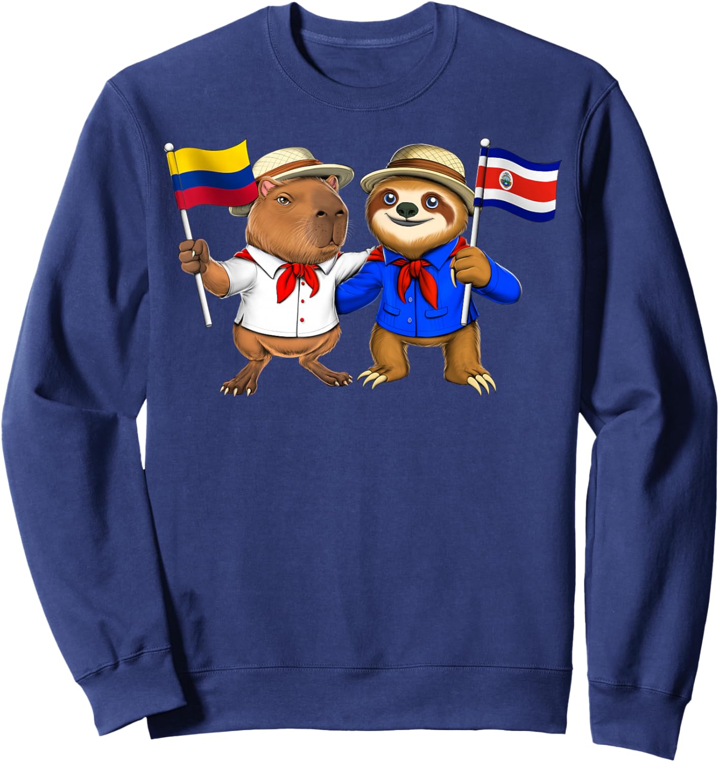 Colombia Costa Rica Roots Colombian Flag Proud Costa Rican Sweatshirt - Sweatshirt | Navy