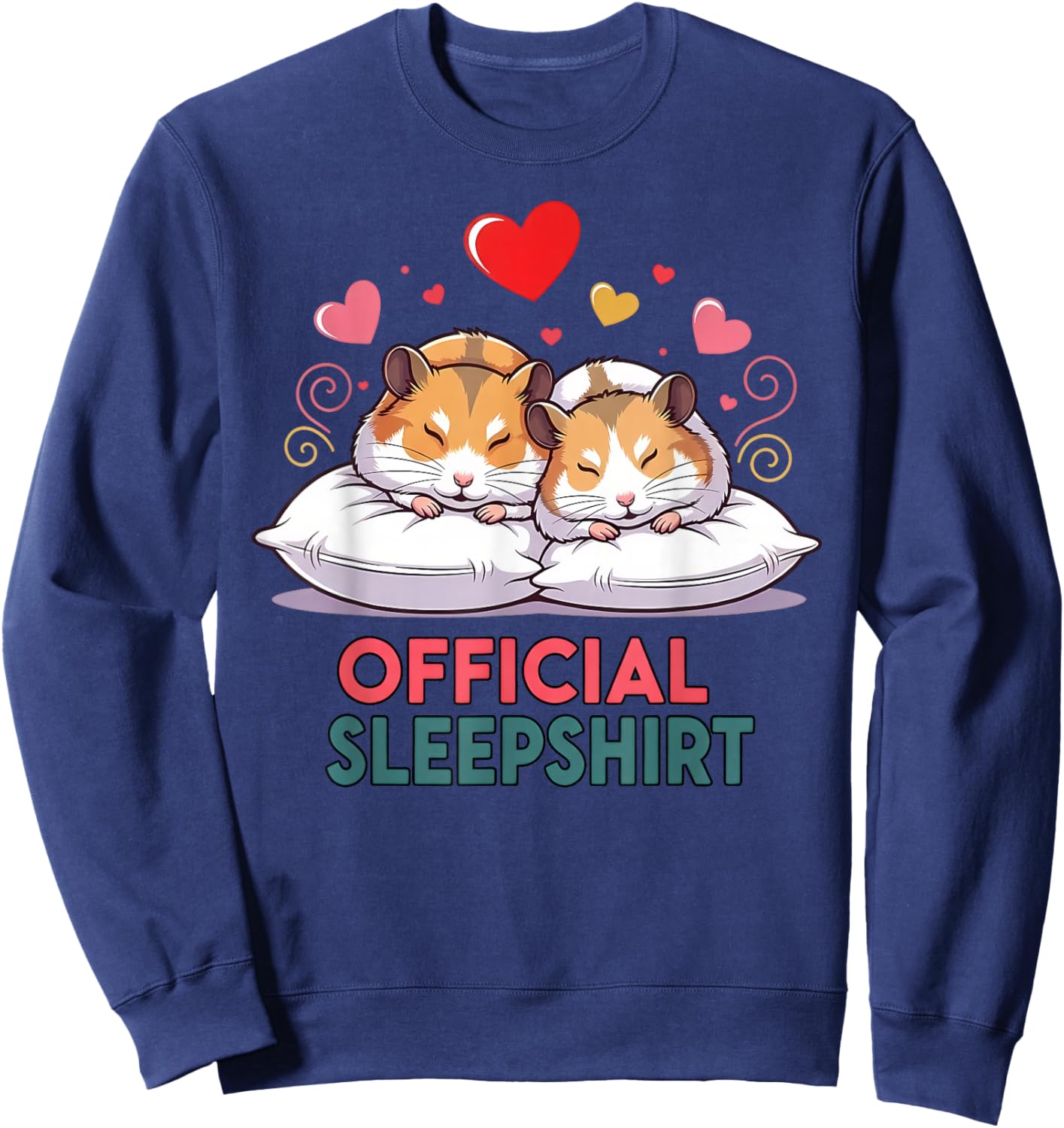 Cozy Sleepshirt Cute Hamster Couples Valentine's Day Sweatshirt - Sweatshirt | Navy