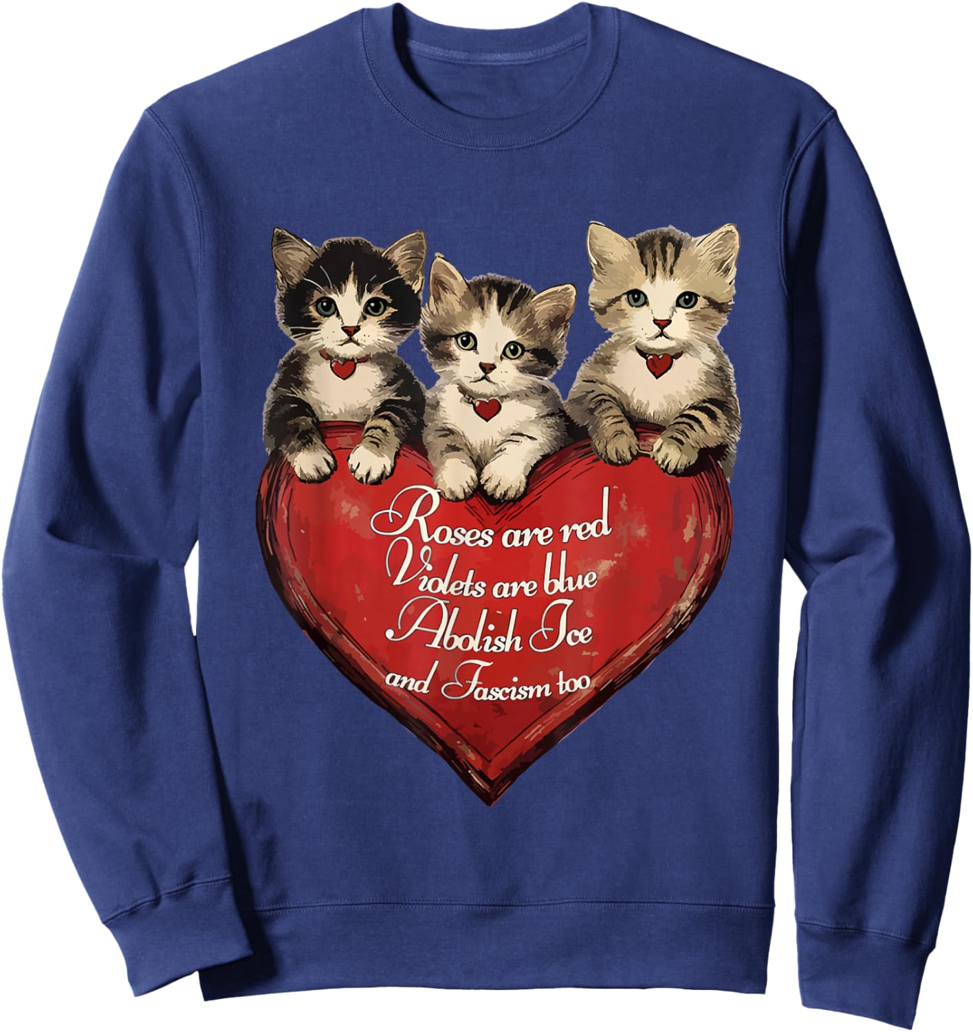 ICE Out Now Abolish ICE Funny Cat Meme Men Women Sweatshirt - Sweatshirt | Navy
