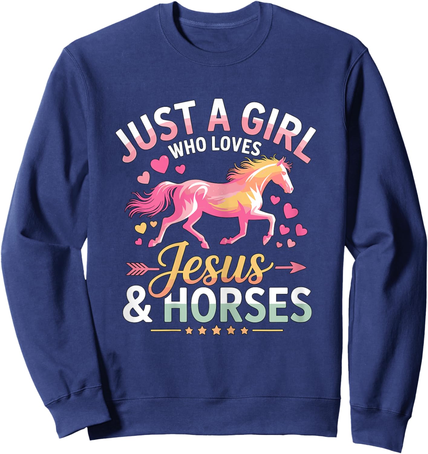 Just a Girl Who Loves Jesus & Horses Sweatshirt - Sweatshirt | Navy
