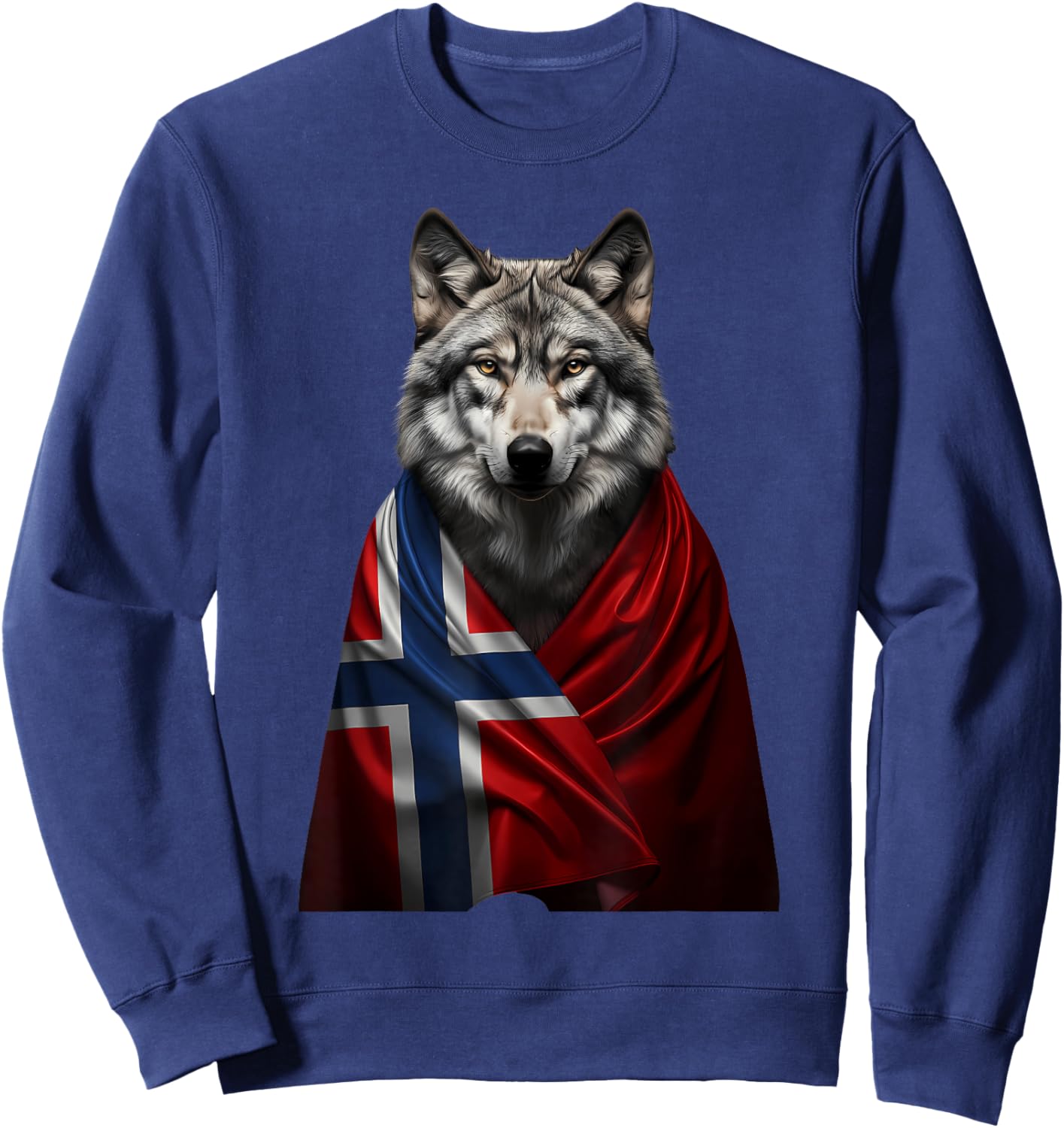 Norway Roots Wolf Norwegian Flag Norge Sweatshirt - Sweatshirt | Navy