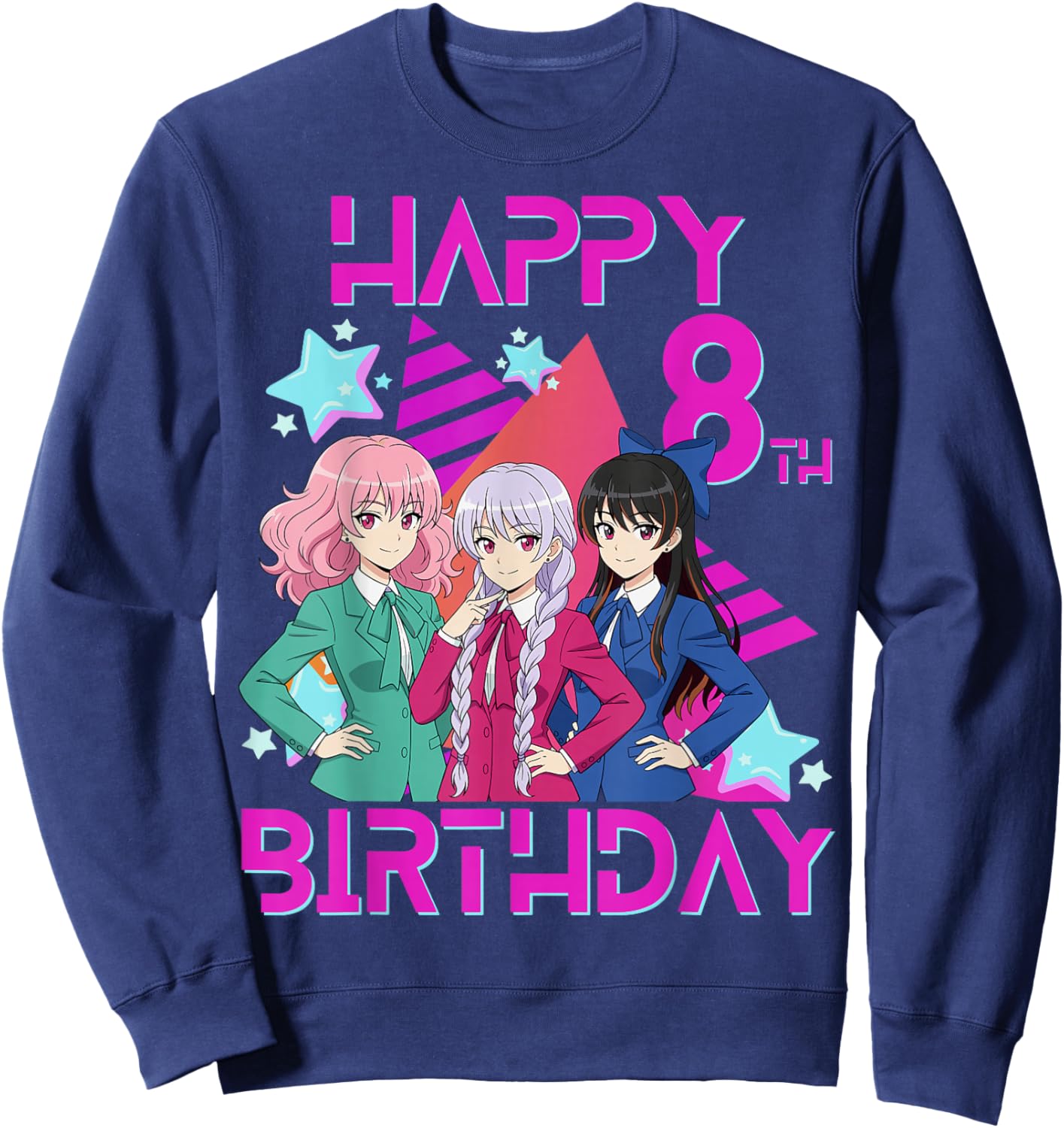 8 Years Old Birthday K Pop Kids 8th Birthday Girls Boy K-pop Sweatshirt - Sweatshirt | Navy