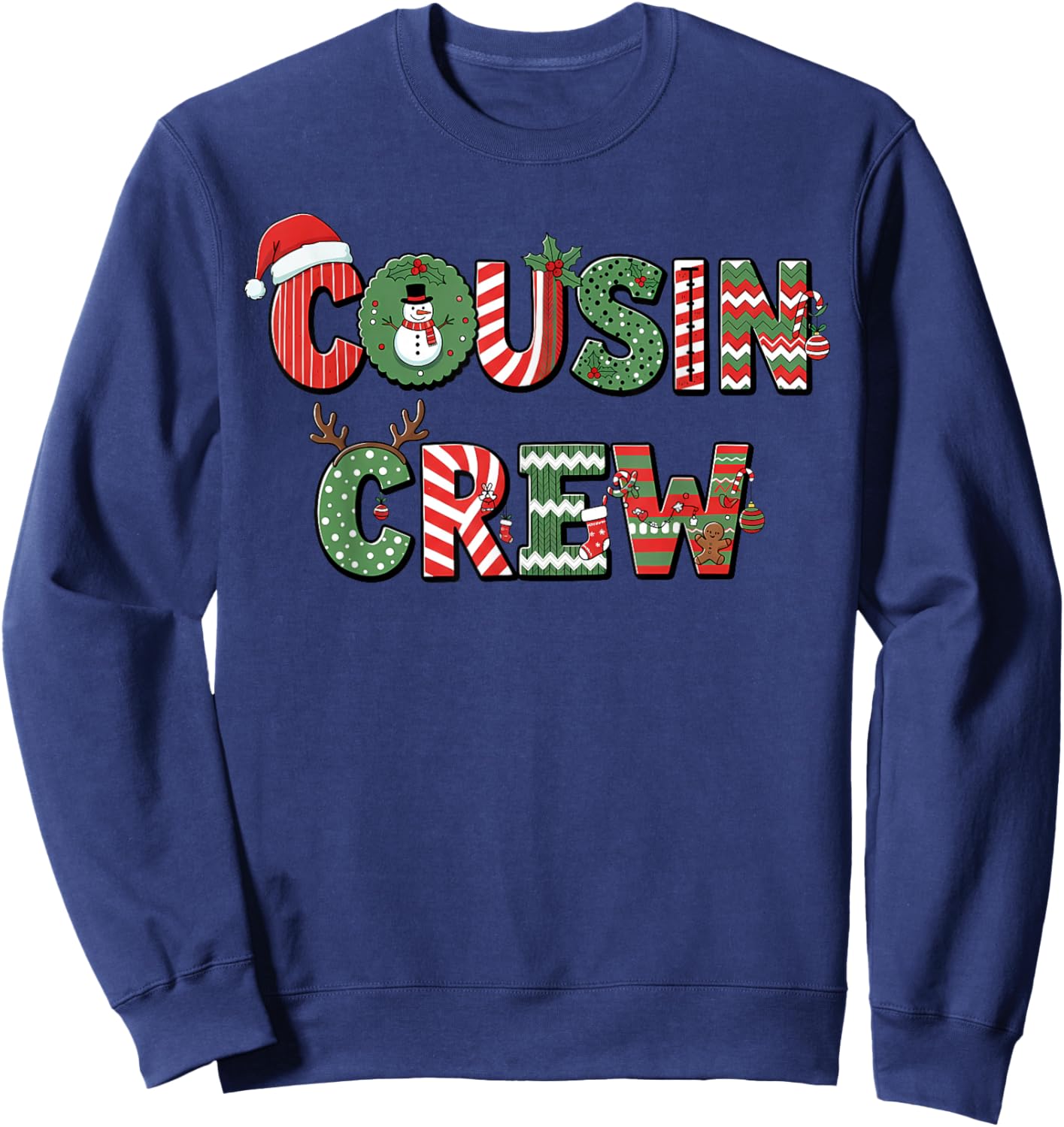Cousin Crew Christmas Kids Holiday Matching Family Xmas Sweatshirt - Sweatshirt | Navy