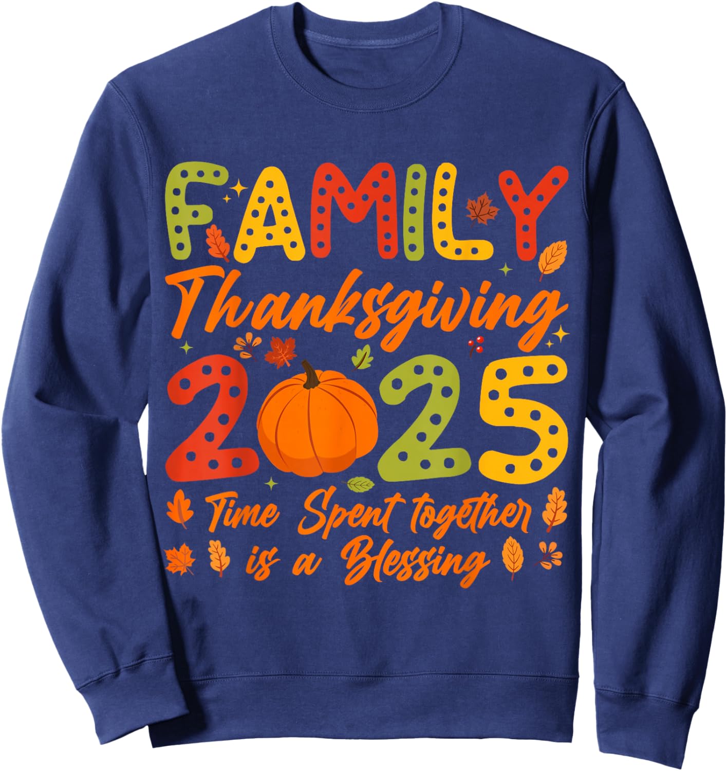 Family Thanksgiving 2025 Matching Thanksgiving Crew Turkey Sweatshirt - Sweatshirt | Navy