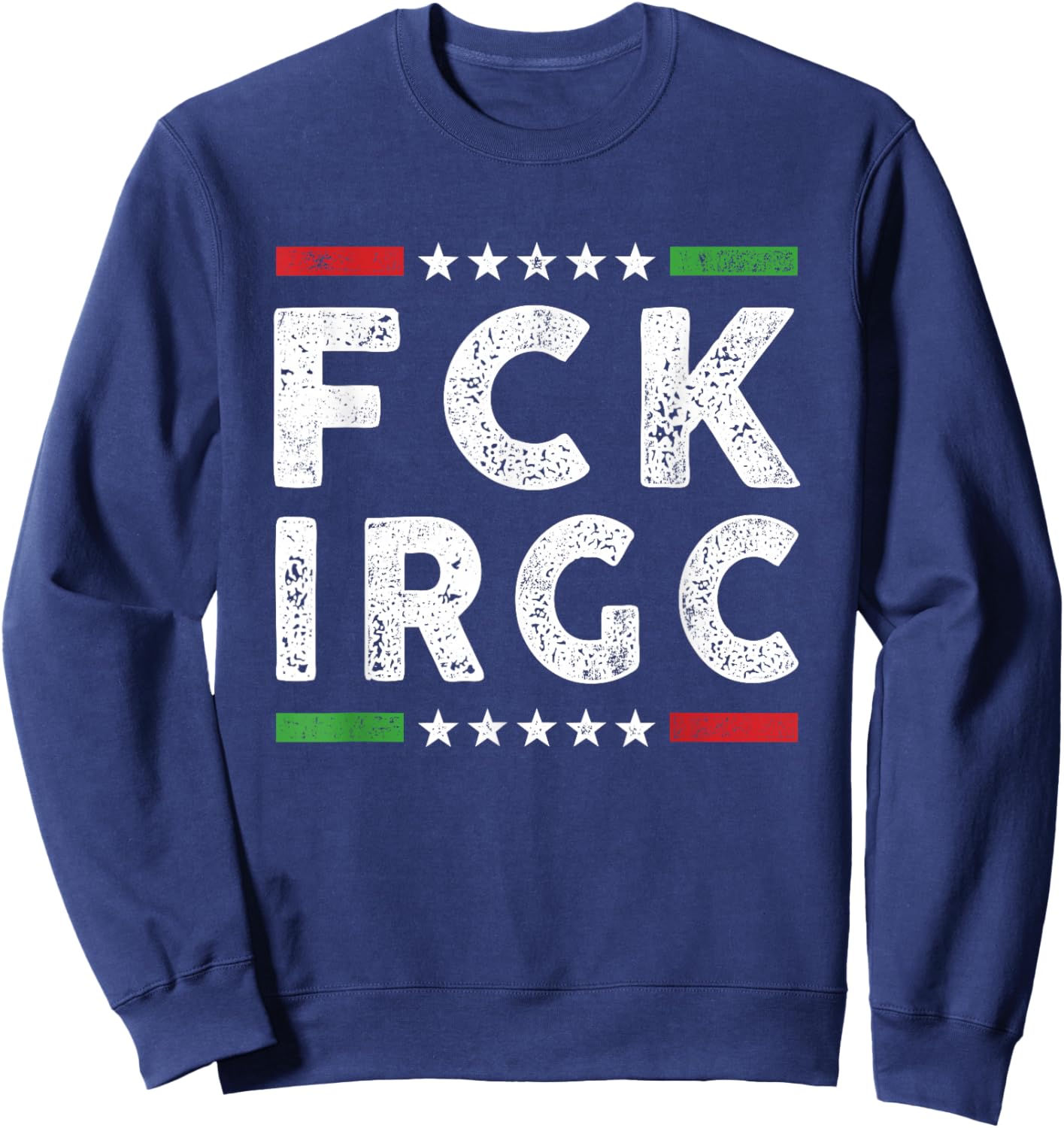 FCK IRGC Stand with Iran Lion and Sun Flag Iran Revolution Sweatshirt - Sweatshirt | Navy