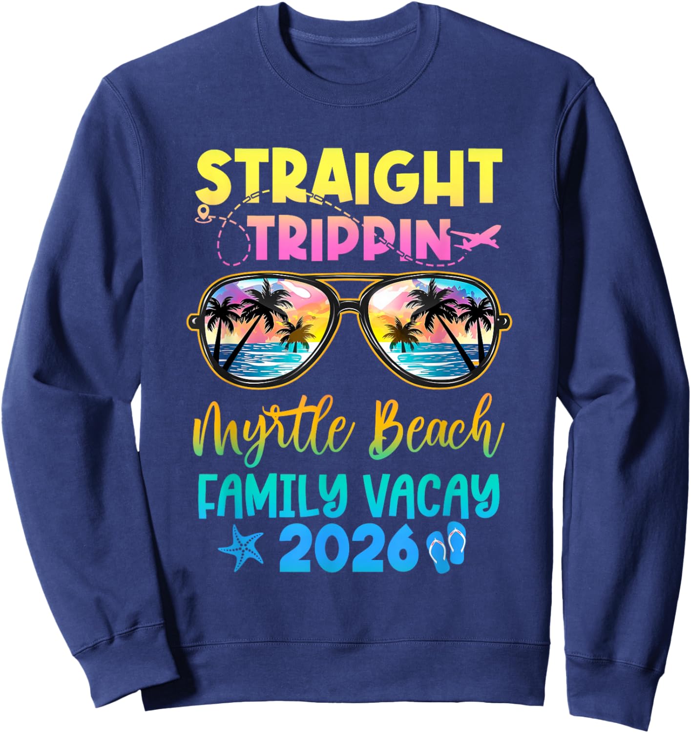 Family Vacation Myrtle Beach 2026 Summer Holiday Matching Sweatshirt - Sweatshirt | Navy