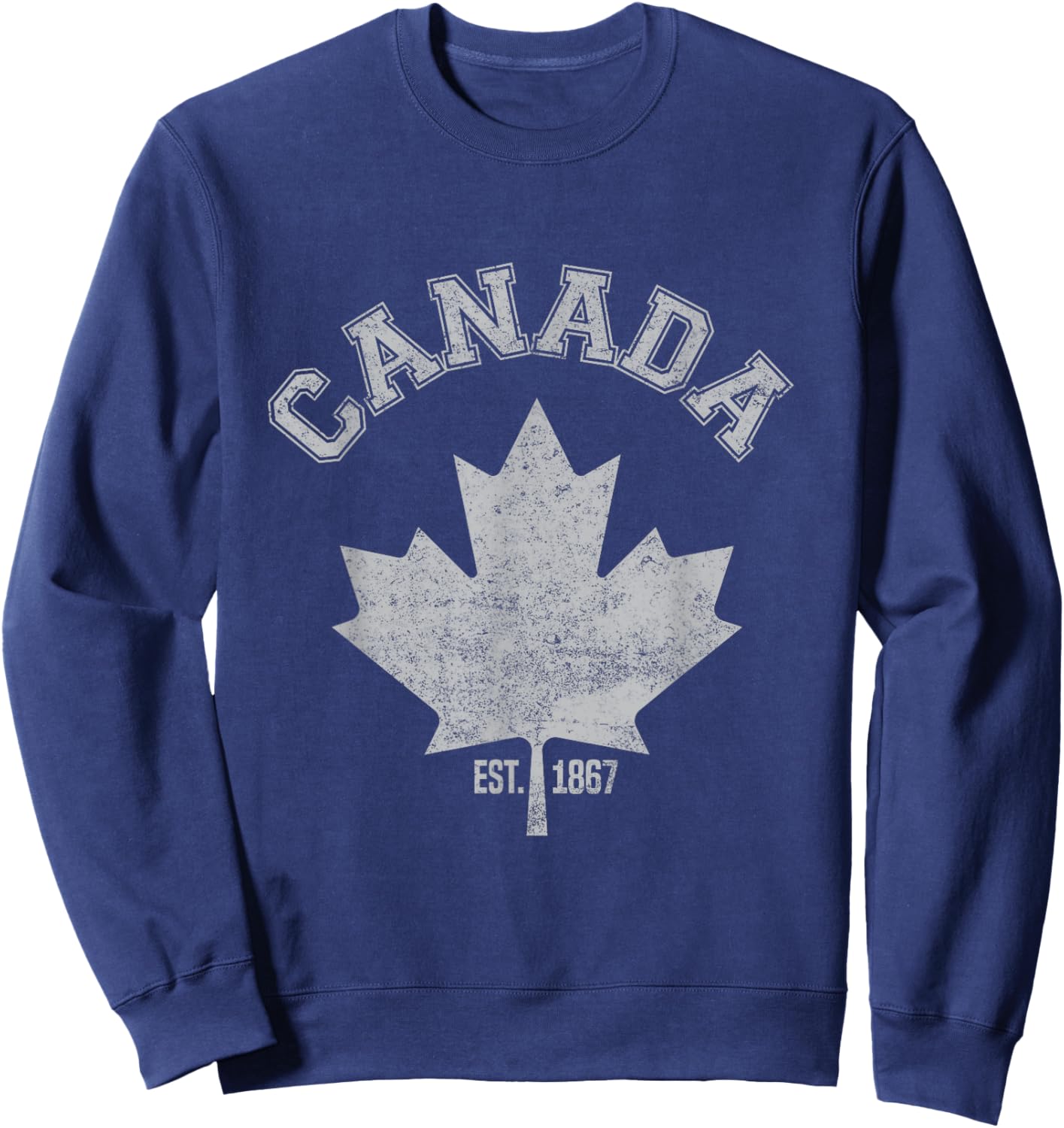 Cute Canada EST 1867 Vintage Canada Flag Women Kids Sweatshirt - Sweatshirt | Navy