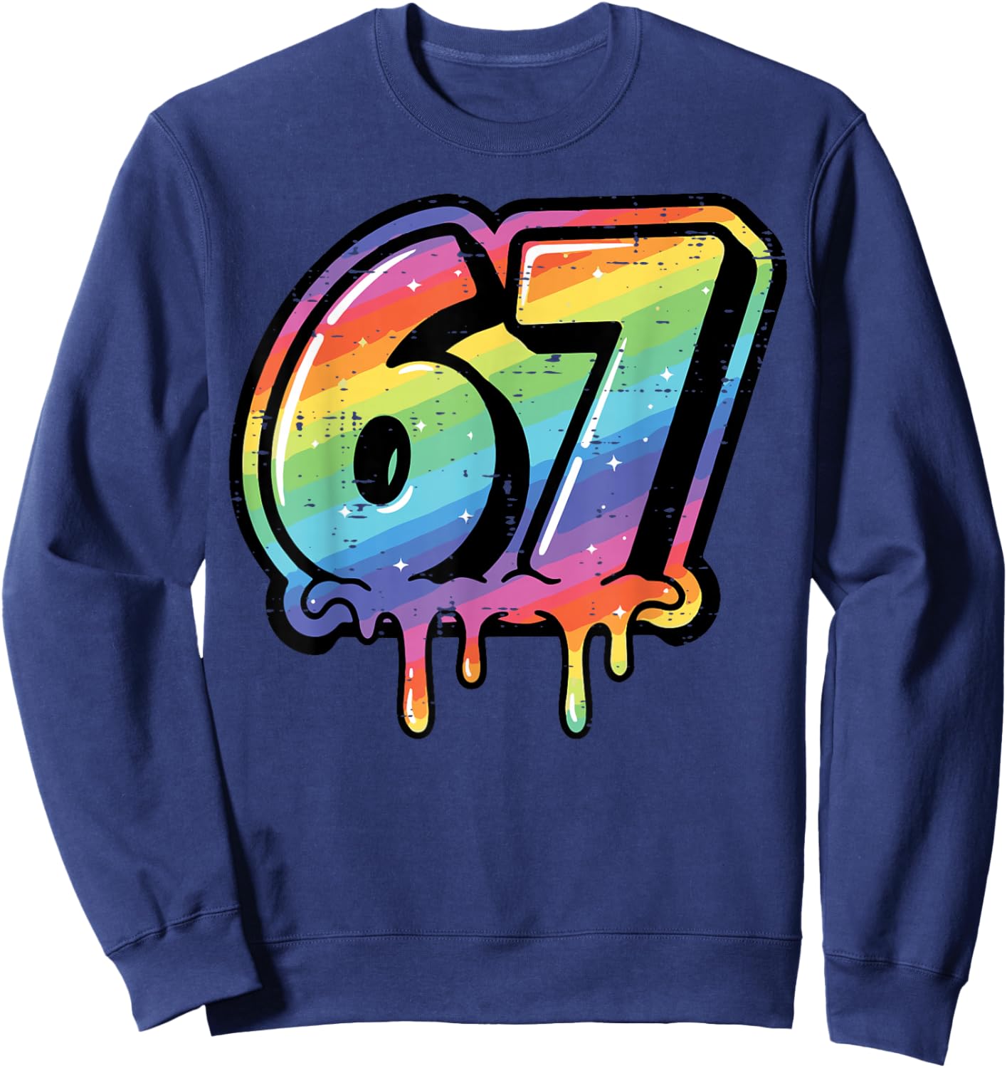 6 7 Meme Number Drip 67 Gen Alpha Slang Kids Boys Youth Sweatshirt - Sweatshirt | Navy