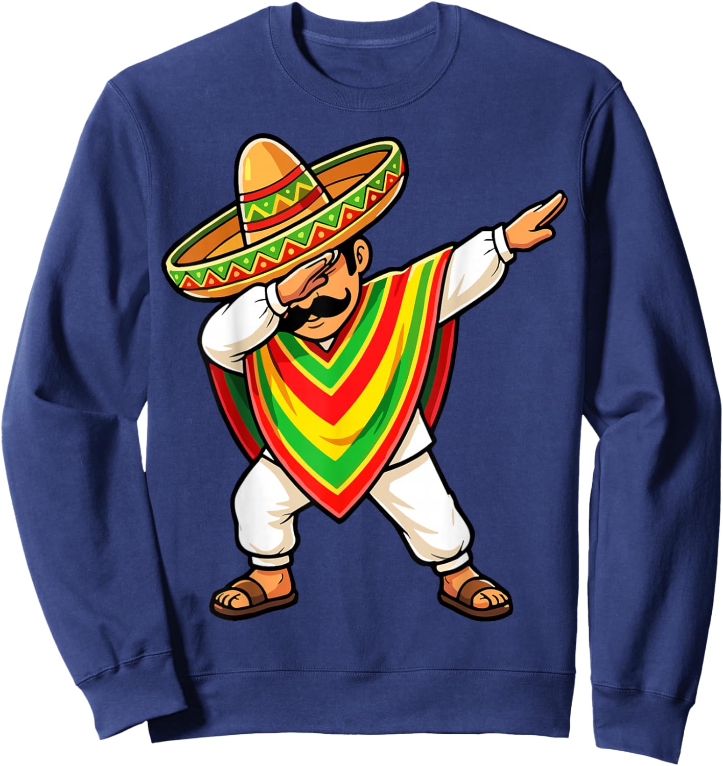 Dabbing Mexican Boy Poncho Cinco De Mayo Sweatshirt - Sweatshirt | Navy