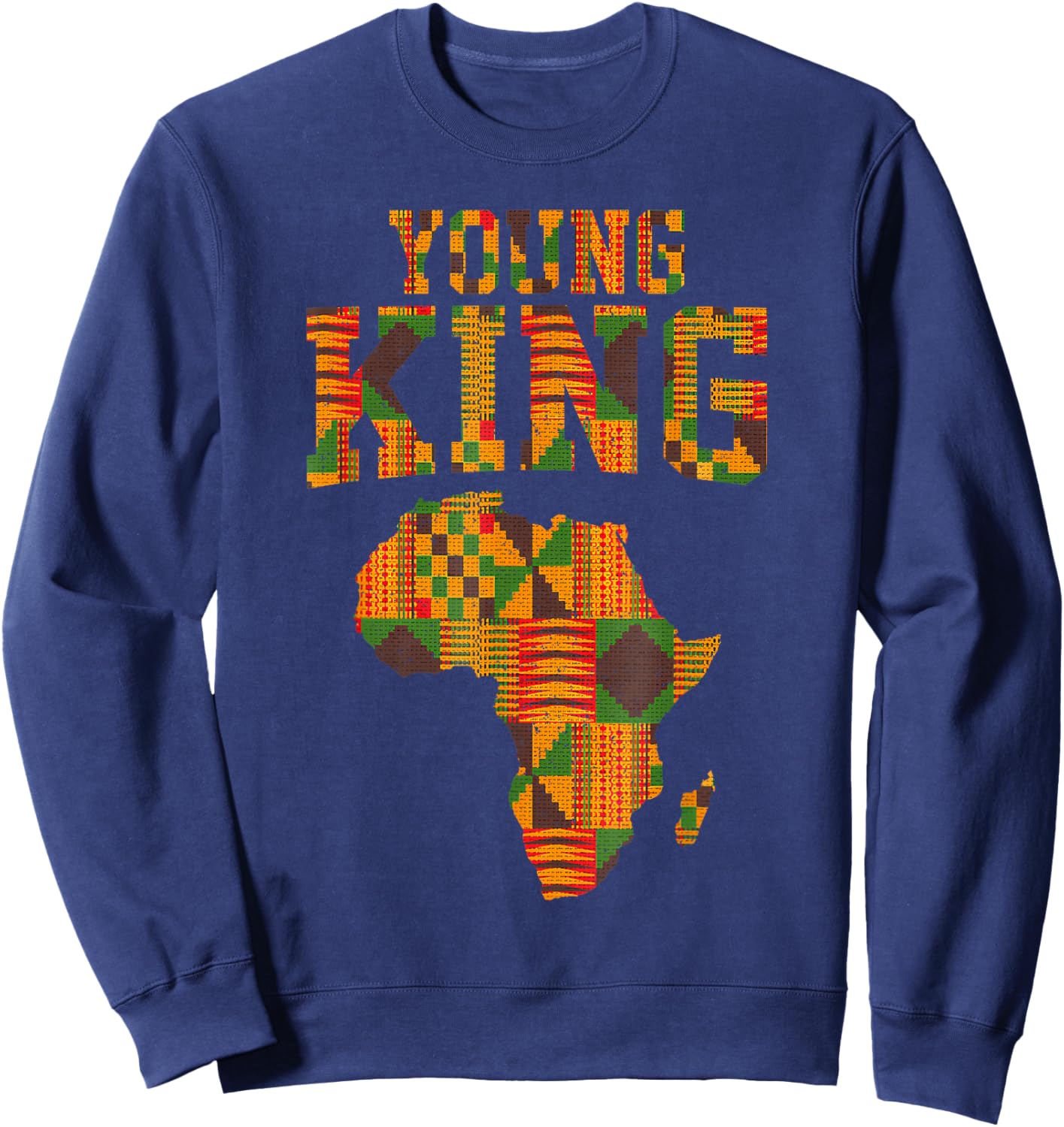 Kente Cloth African Print Sweatshirt - Sweatshirt | Navy