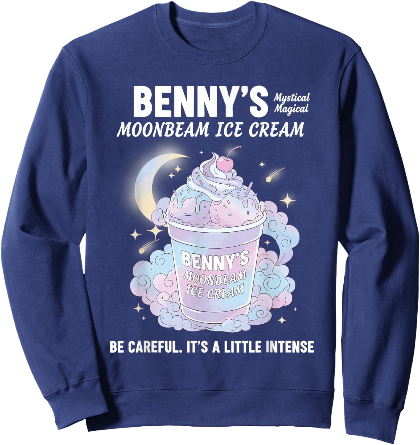 Vintage Moonbeam Ice Cream Truck Retro Double Scoop Popsicle Sweatshirt - Sweatshirt | Navy