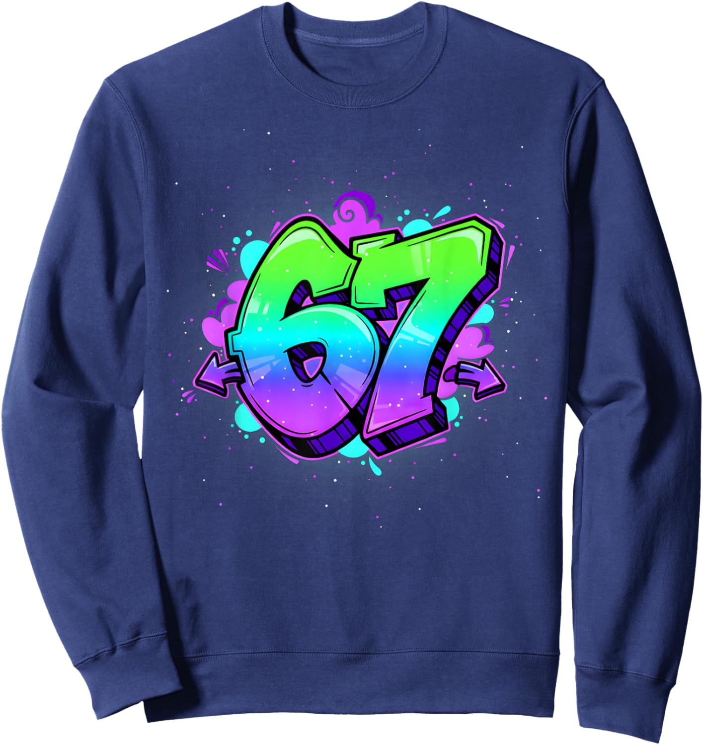 67 Graffiti Funny Six Seven Street Art Streetwear 6 7 Boys Sweatshirt - Sweatshirt | Navy