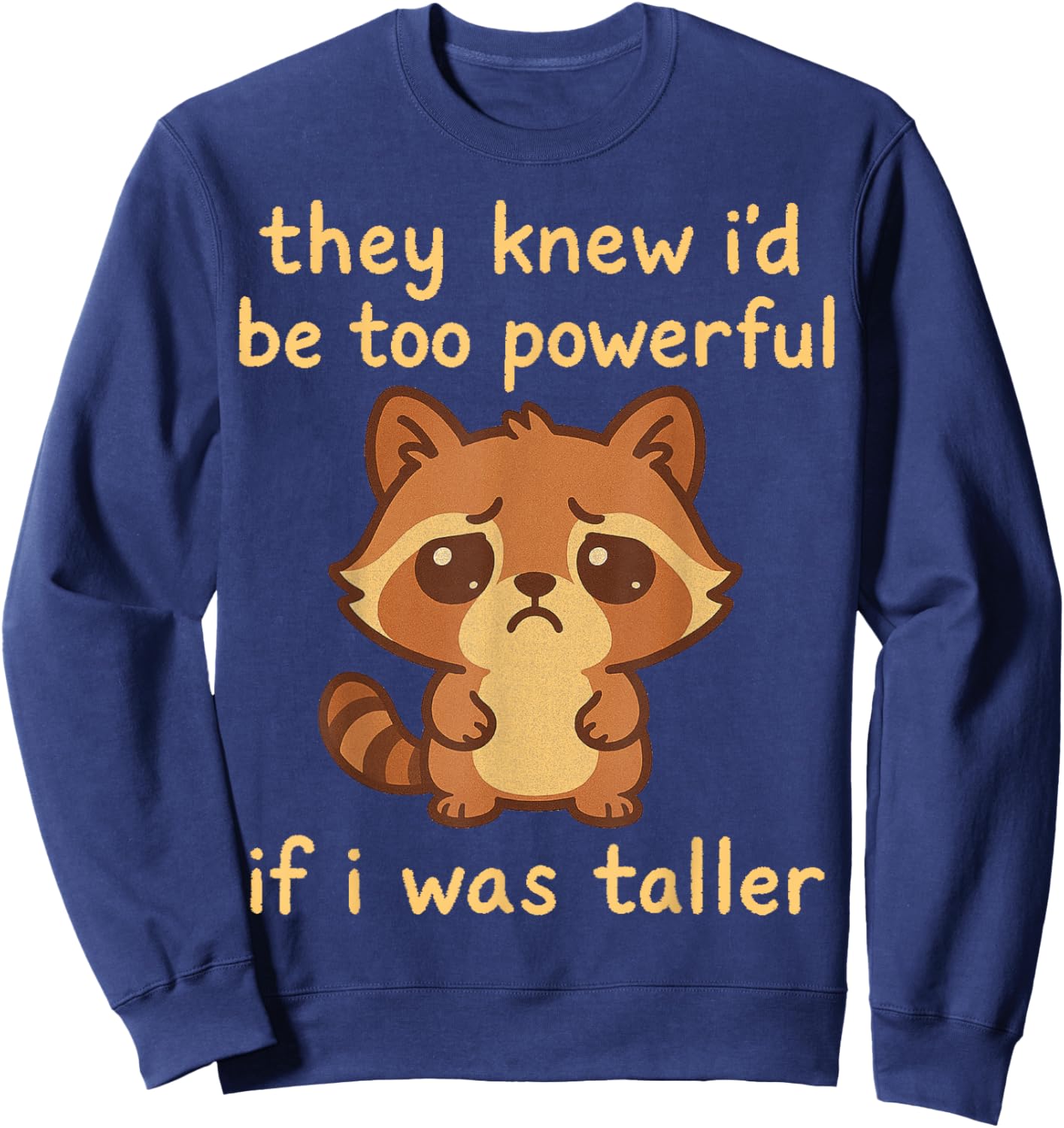 Cute Racoon Short People Humor Sweatshirt - Sweatshirt | Navy