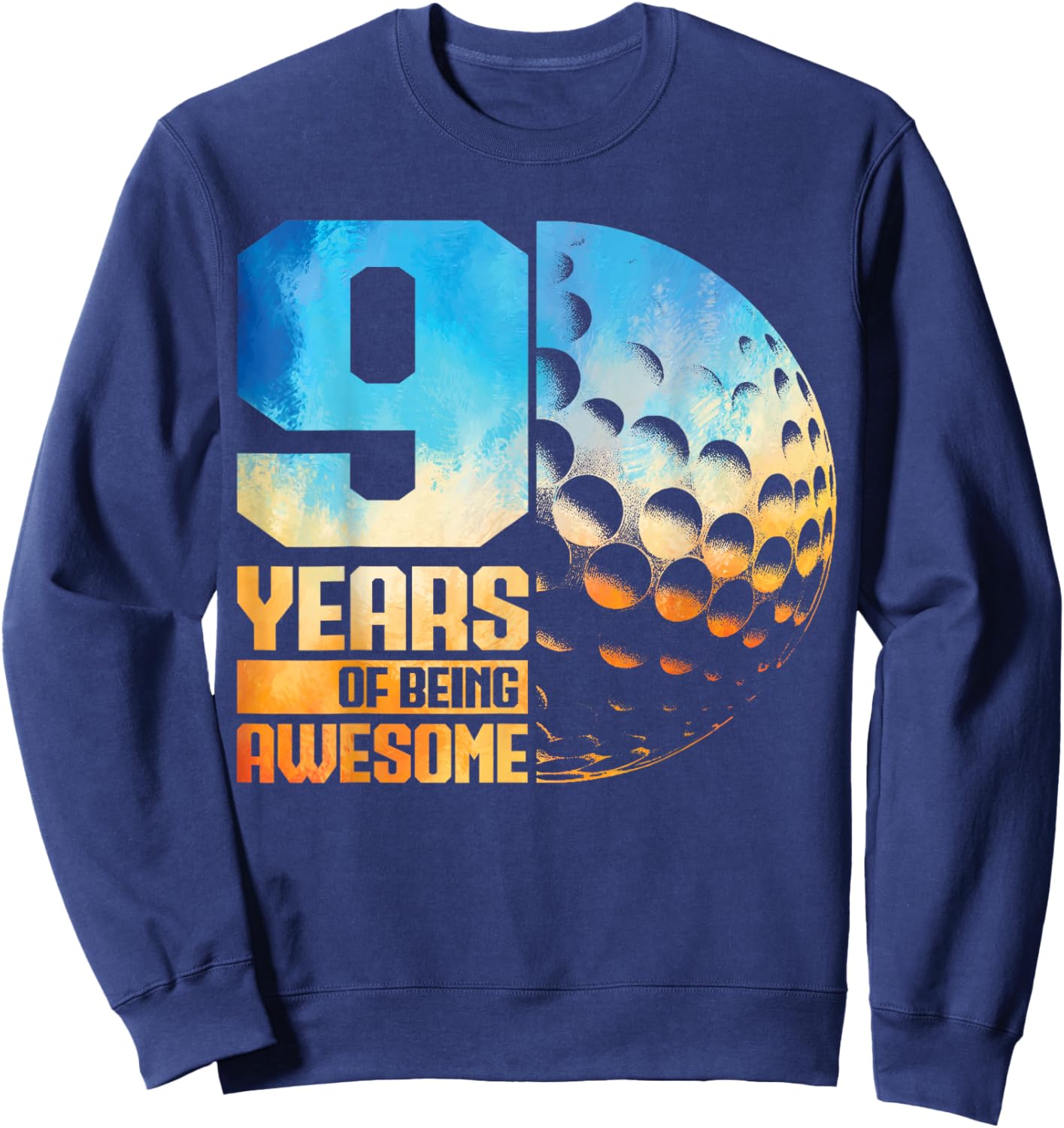 9th Birthday Boys Golf Player Golf 9 Years Old Sweatshirt - Sweatshirt | Navy