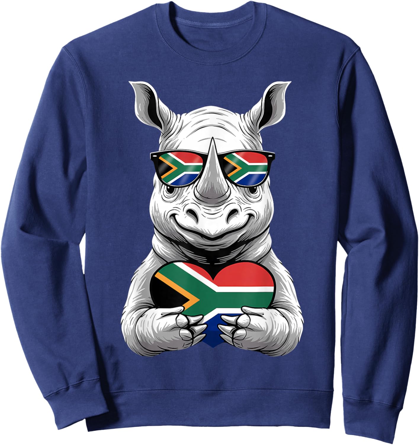 South Africa Roots Rhino South African Flag Sweatshirt - Sweatshirt | Navy