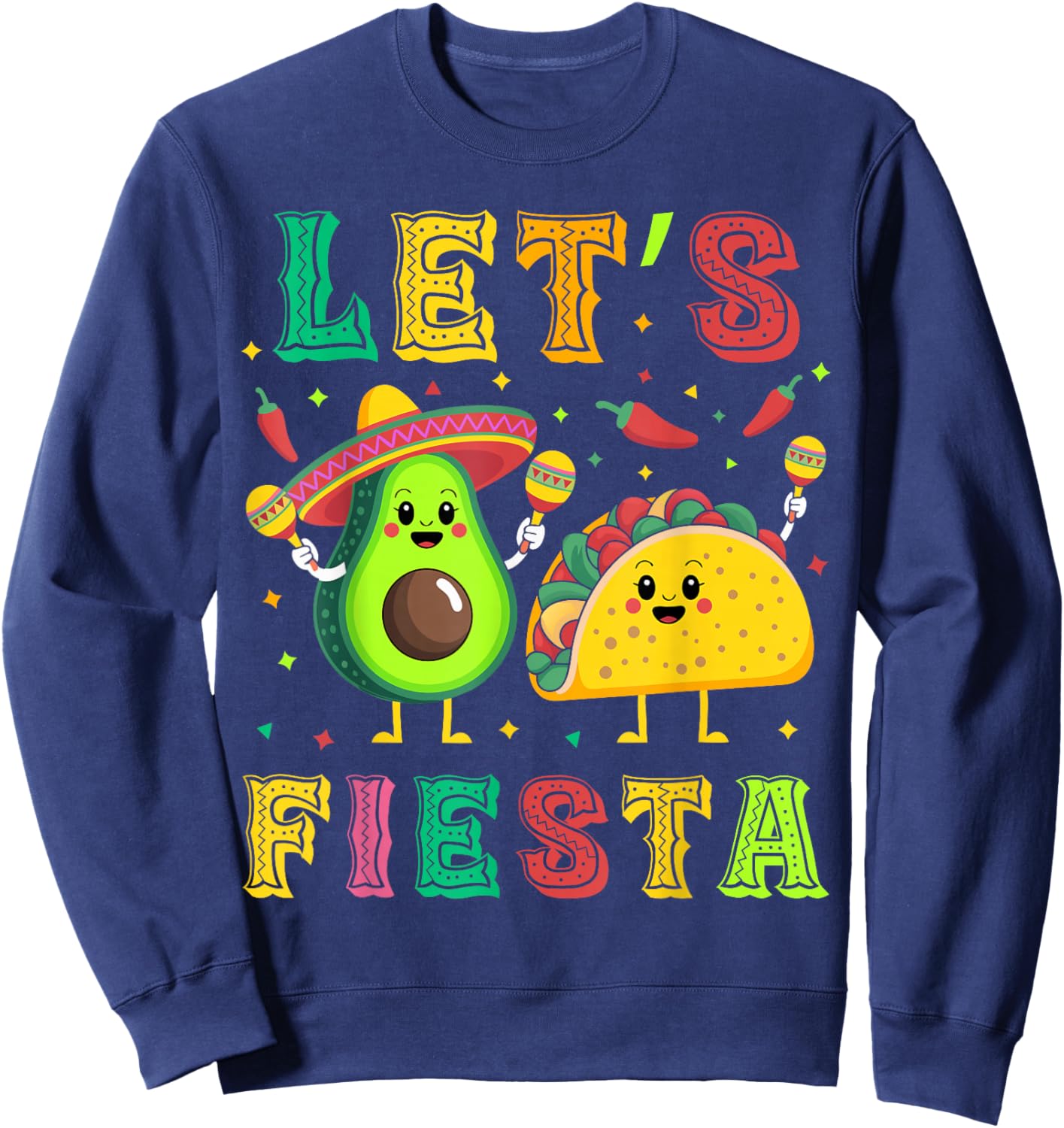 Let's Fiesta Mexican Men Women Kids Cinco De Mayo Sweatshirt - Sweatshirt | Navy