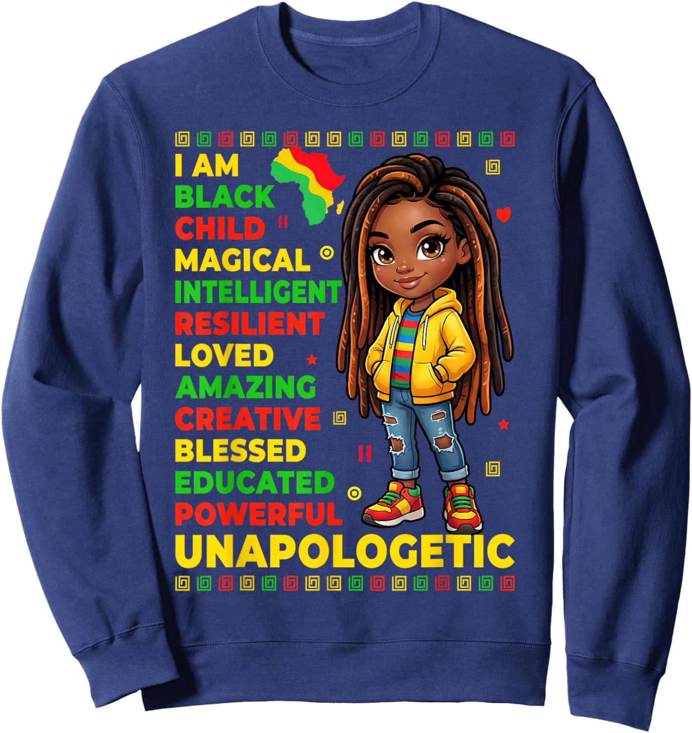 Girls Black History Month African American Kids Girl Toddler Sweatshirt - Sweatshirt | Navy