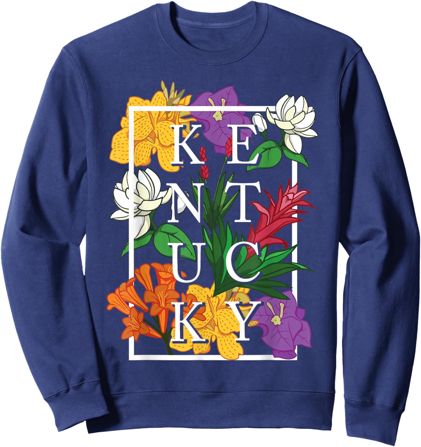 Kentucky Wildflower Pride Floral Sweatshirt - Sweatshirt | Navy
