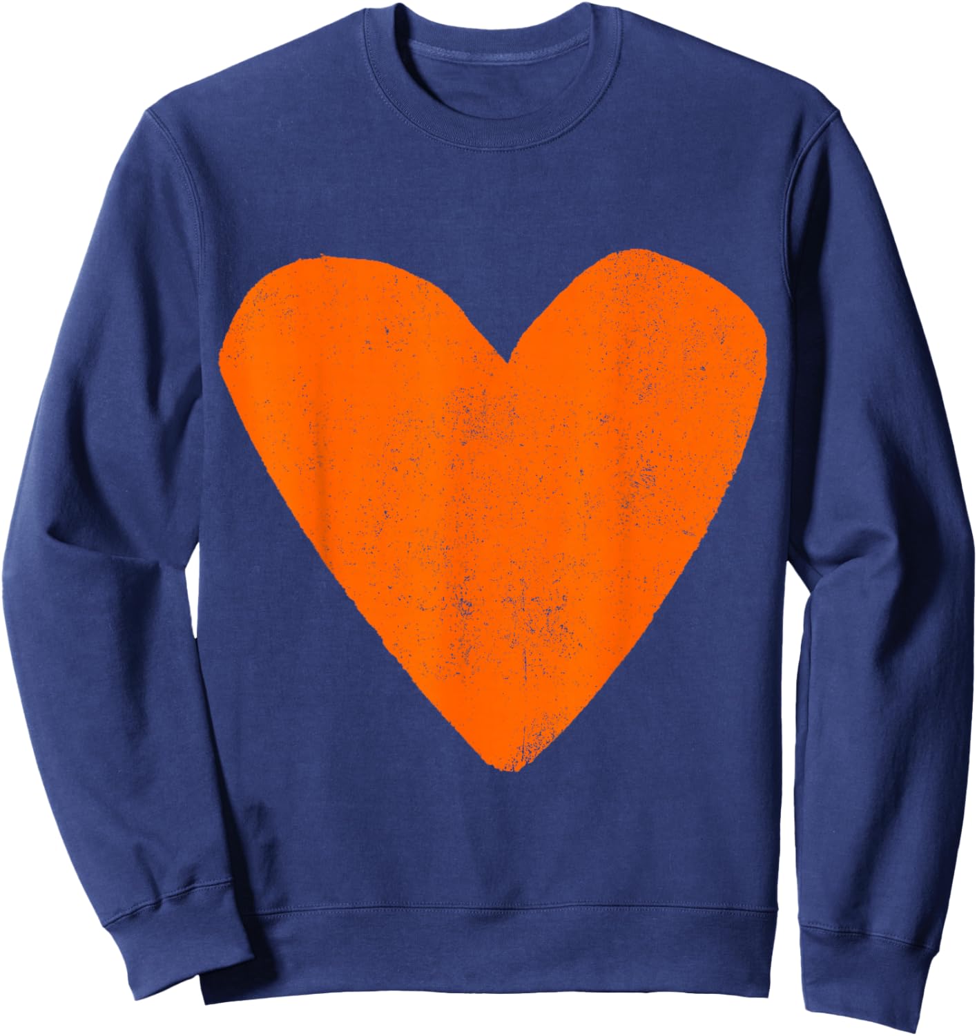 Love Heart Burnt Orange Color Gray Sweatshirt - Sweatshirt | Navy