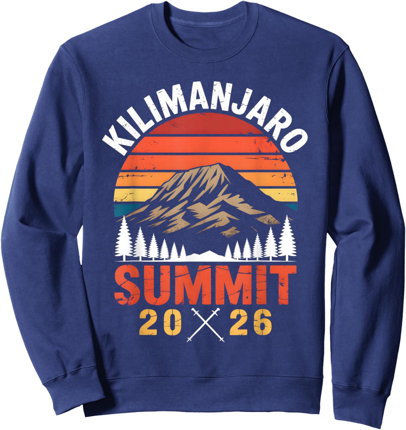 Kilimanjaro Summit 2026 Retro Sweatshirt - Sweatshirt | Navy
