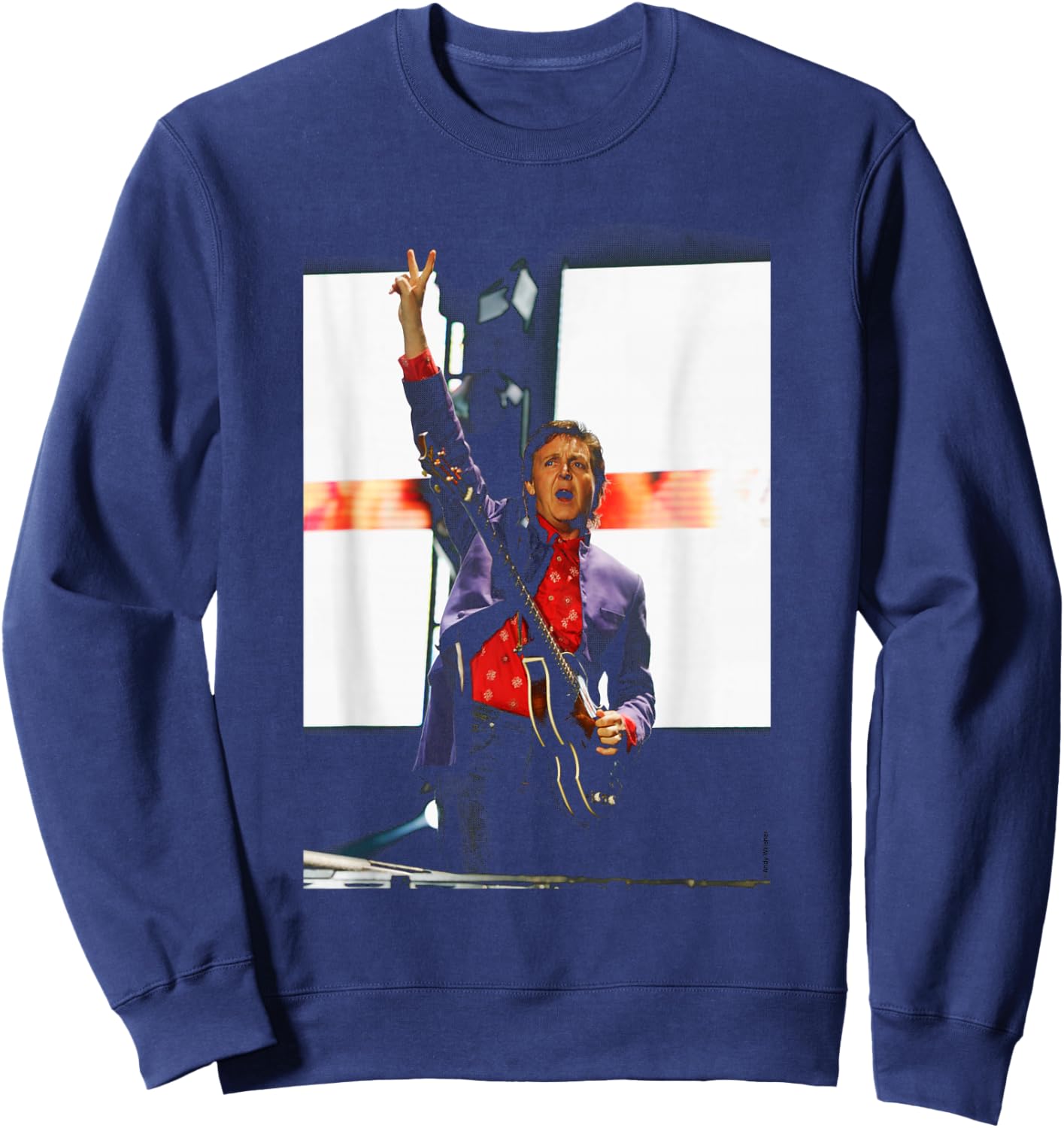 The Beatles Bass Player Paul McCartney Glasto Andy Willsher Sweatshirt - Sweatshirt | Navy