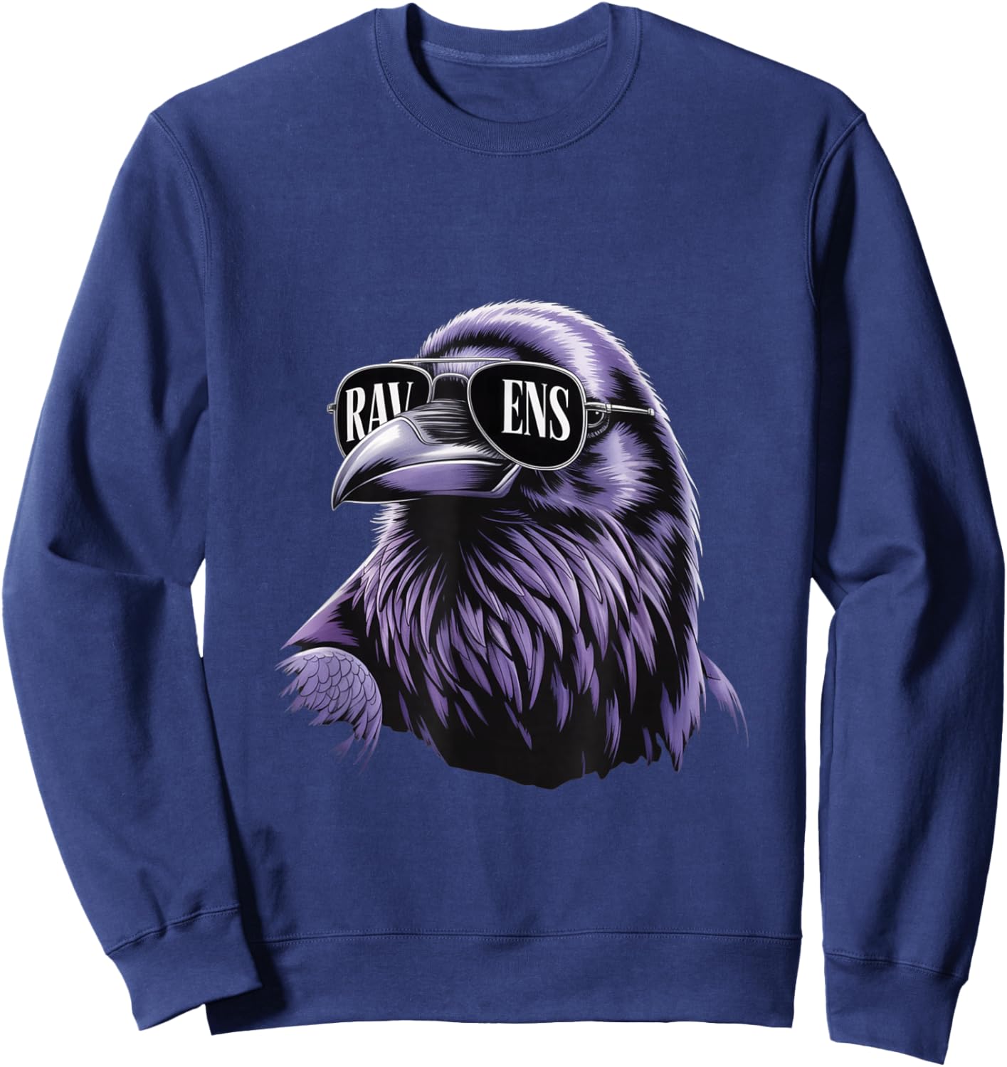 Cool Face Raven with Sunglasses Women and Men Maryland Pride Sweatshirt - Sweatshirt | Navy