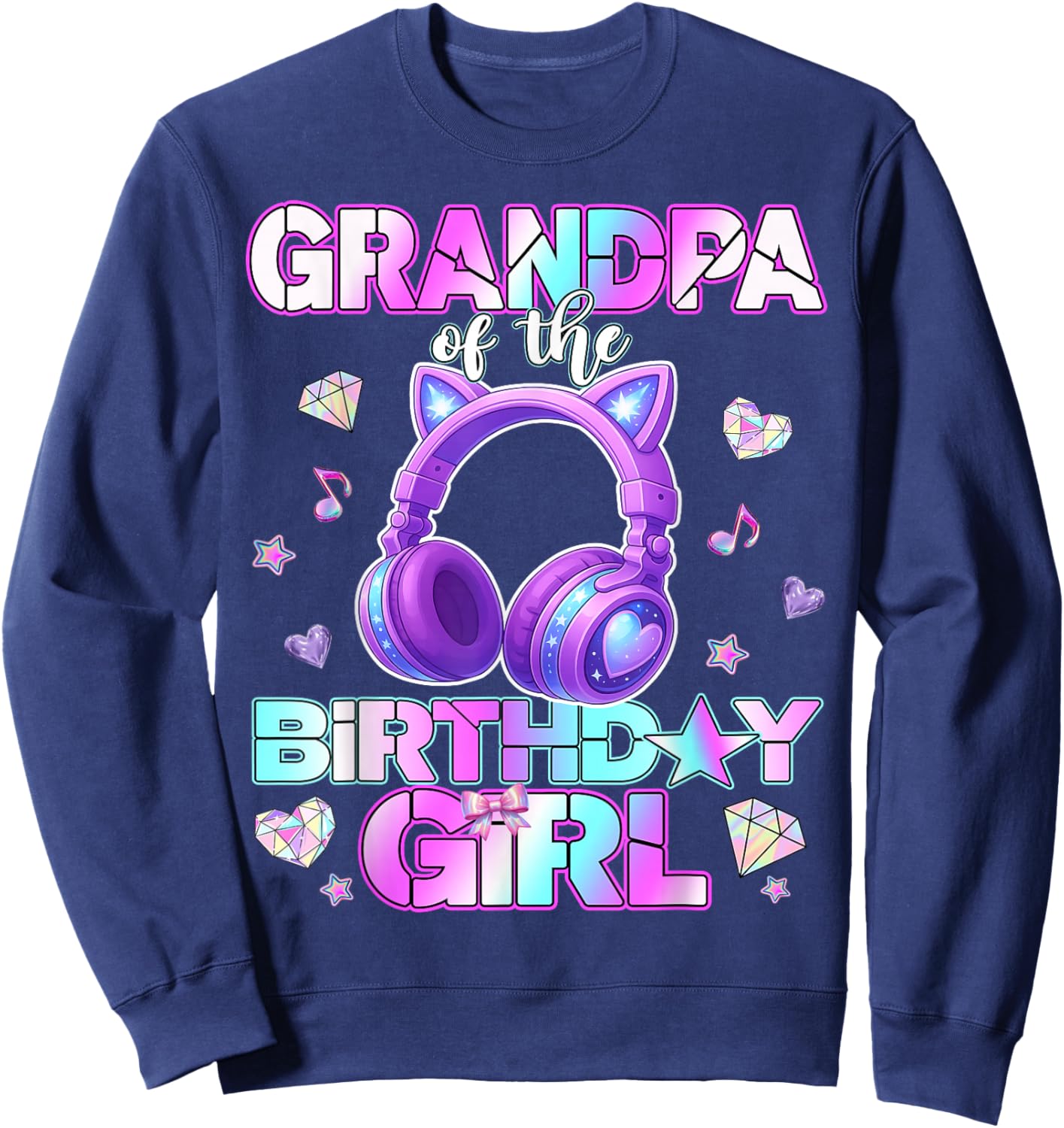 Grandpa of The K-PoP Birthday Girls Korean Music Lovers Sweatshirt - Sweatshirt | Navy