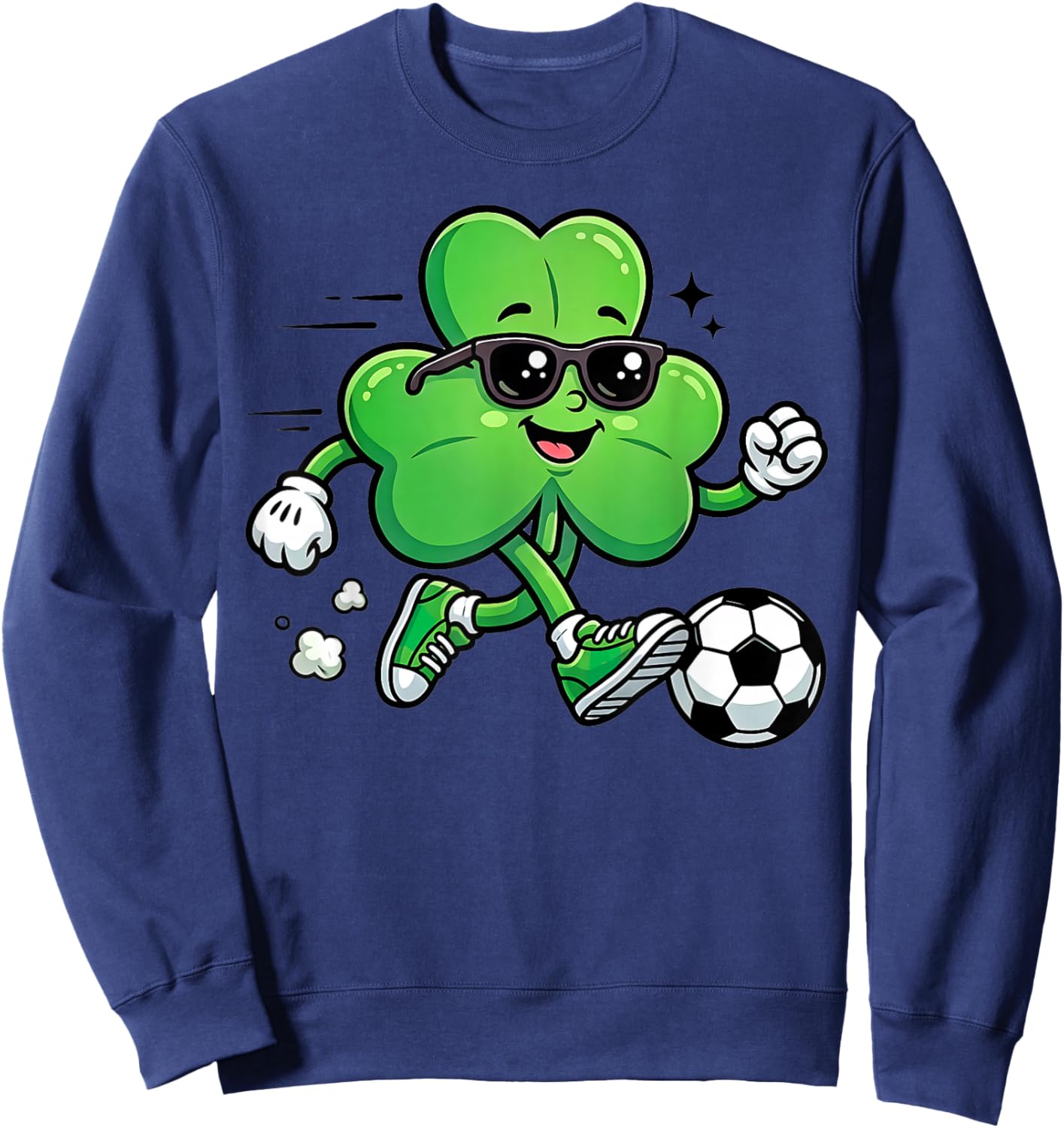 Cool Shamrock Soccer Player St Patricks Day Irish Football Sweatshirt - Sweatshirt | Navy