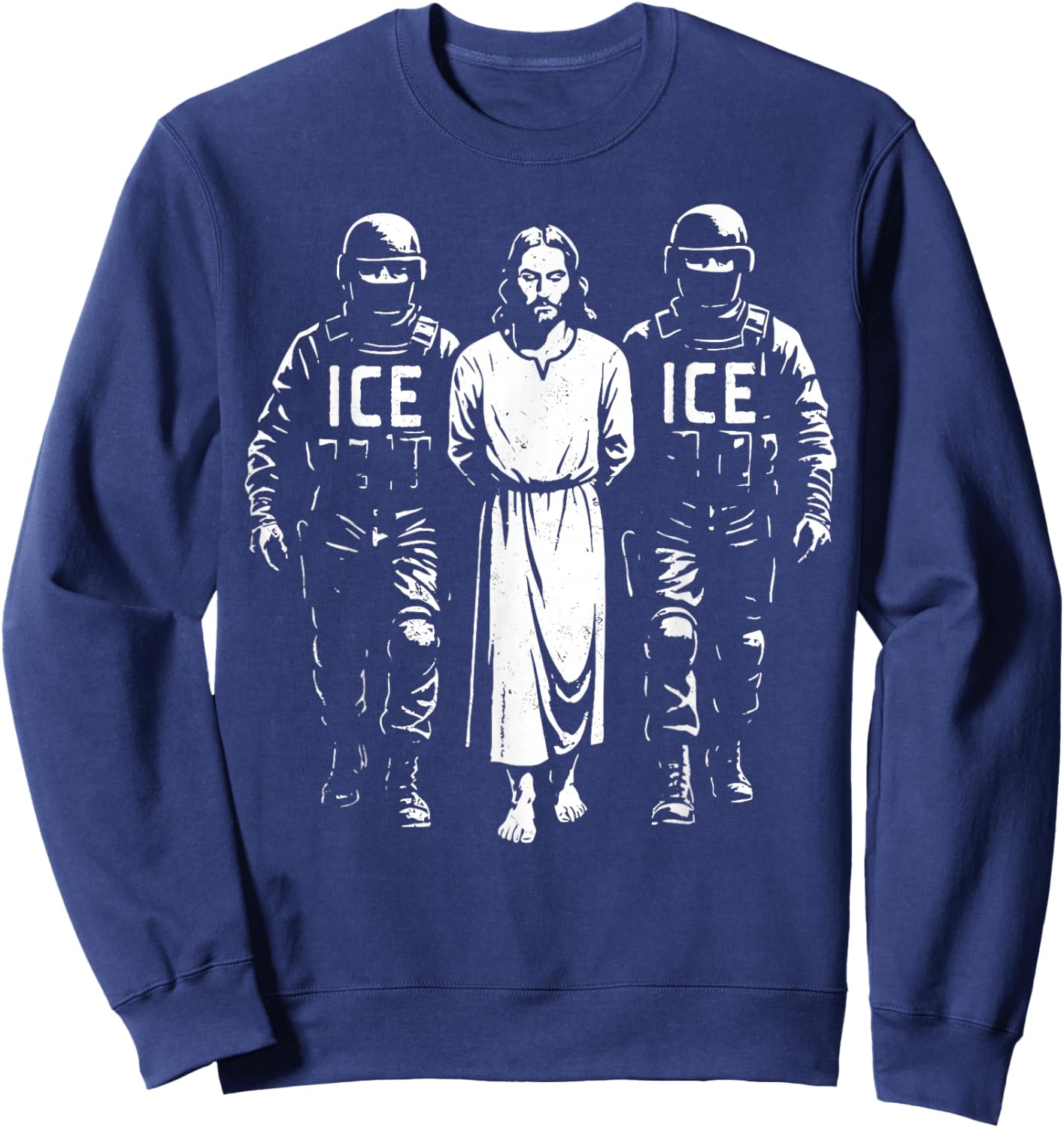 Freedom Peace Protest Support Indivisible No Kings Jesus Sweatshirt - Sweatshirt | Navy