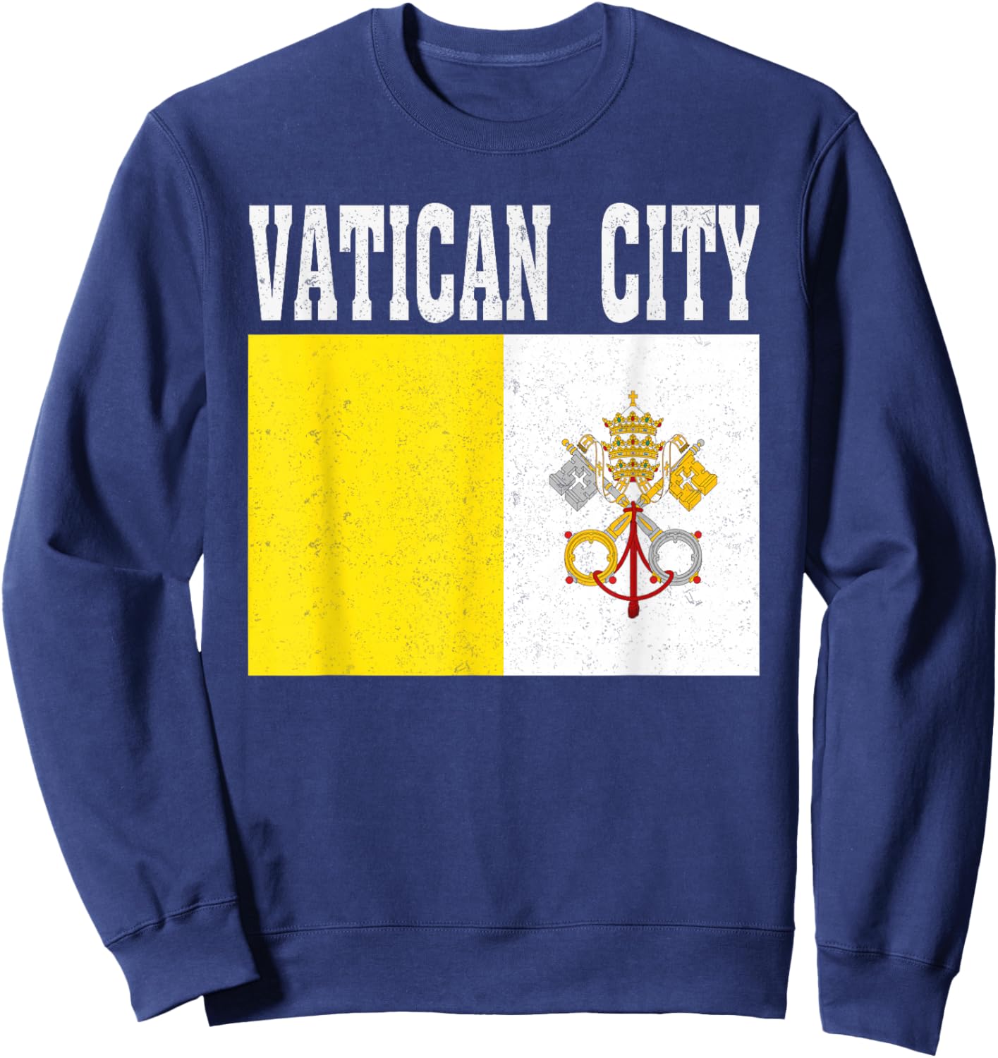 Vatican City Flag Patriotic National Roots Souvenir Sweatshirt - Sweatshirt | Navy