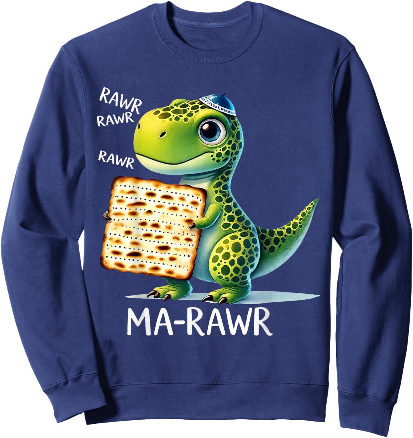 Passover Maror Ma-Roar Dinosaur Funny Pesach Toddler Kids Sweatshirt - Sweatshirt | Navy