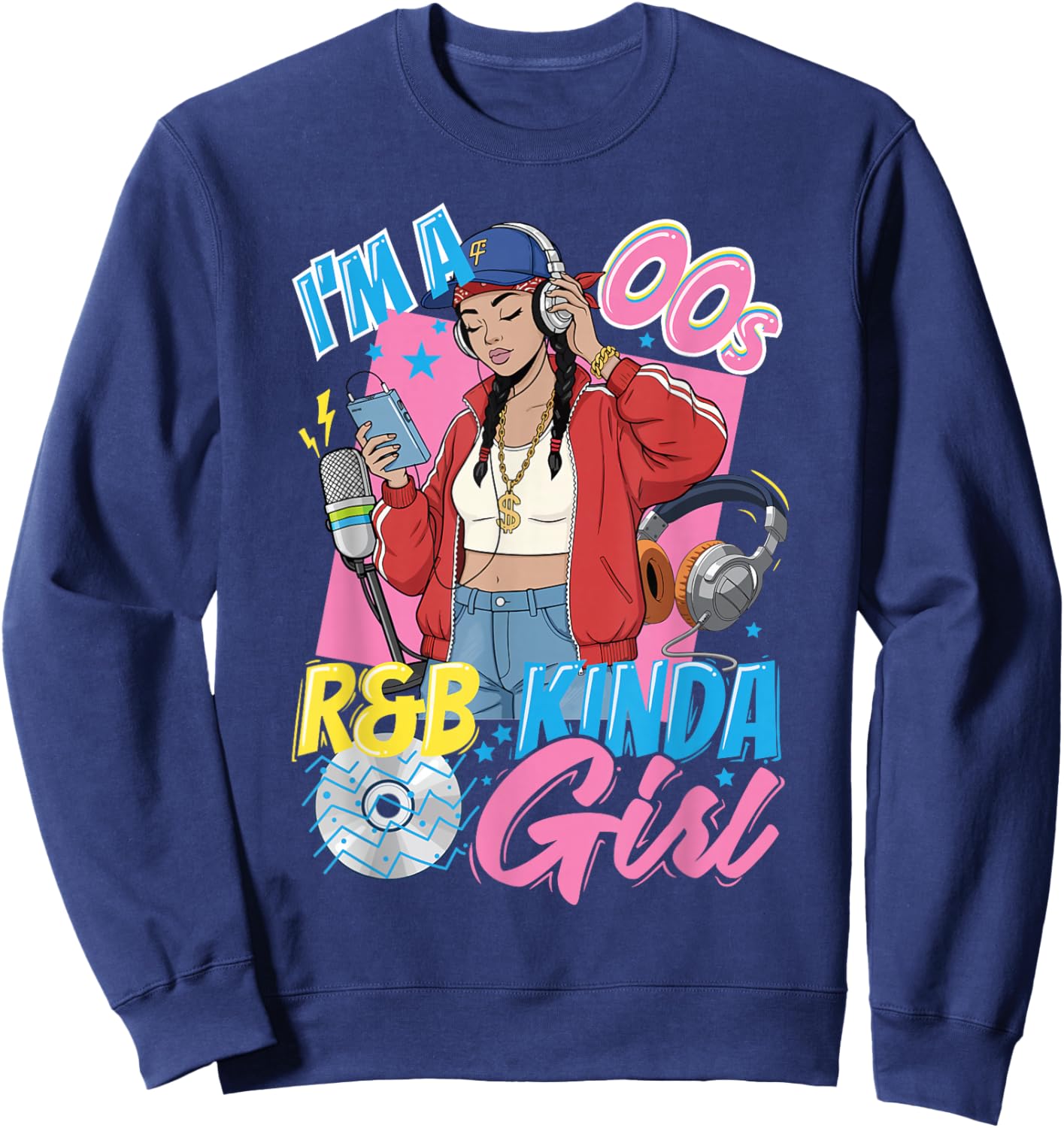 Back to The 2000s R&B Girl Vintage Retro 00s Sweatshirt - Sweatshirt | Navy