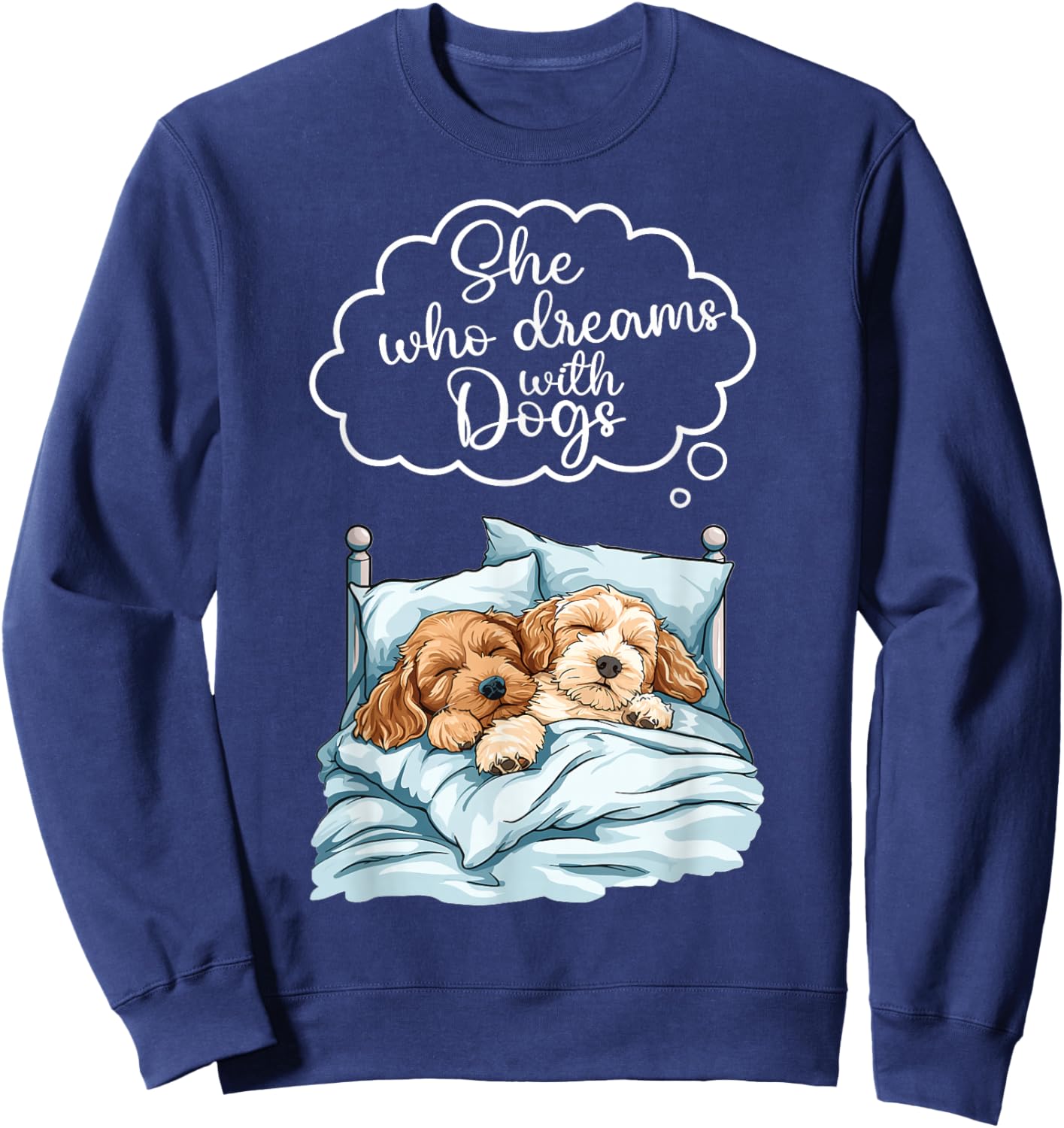 Cockerpoo Dog Nightgown Pajama Sweatshirt - Sweatshirt | Navy