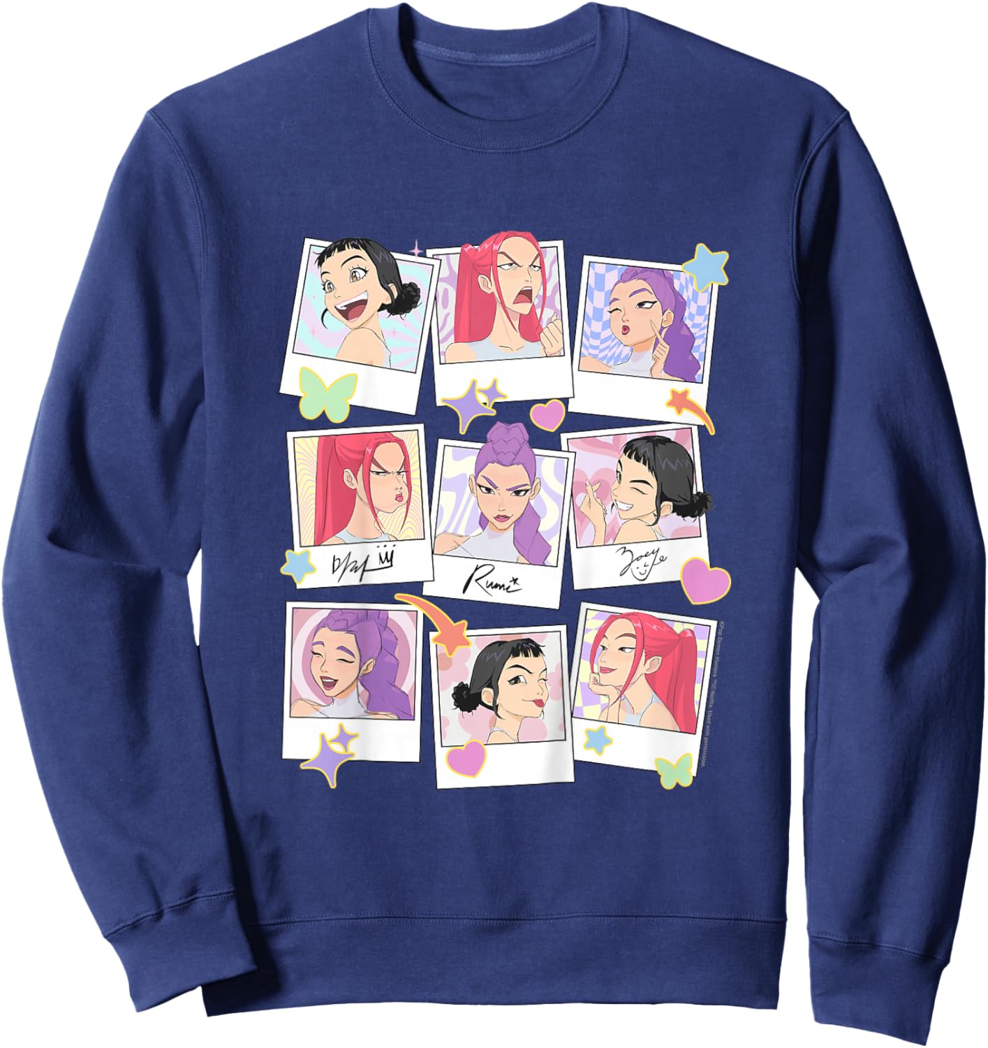 Kpop Demon Hunters Halloween Huntrix Polaroid Frames Sweatshirt - Sweatshirt | Navy