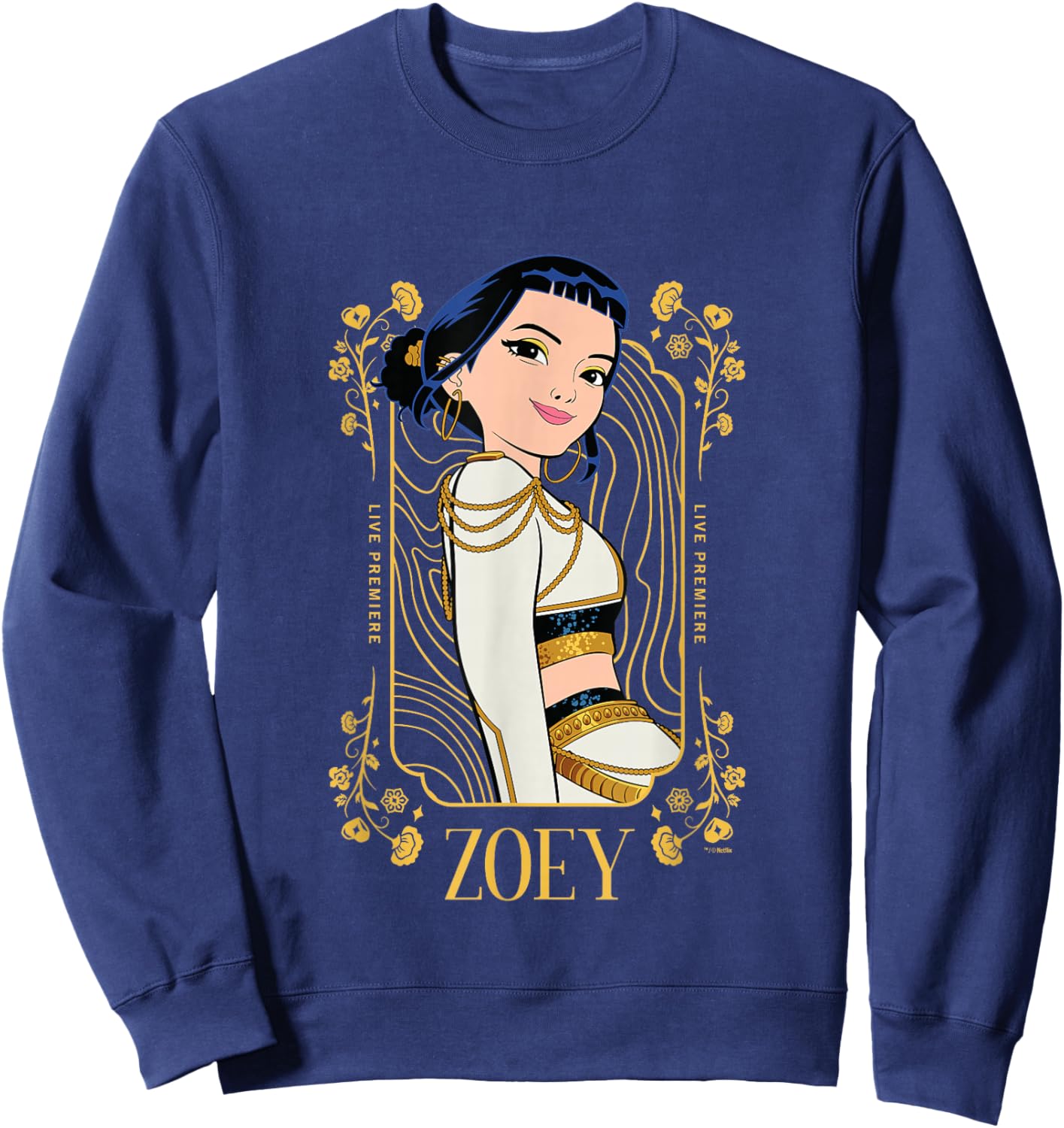 Kpop Demon Hunters Golden Zoey Officially Licensed Sweatshirt - Sweatshirt | Navy
