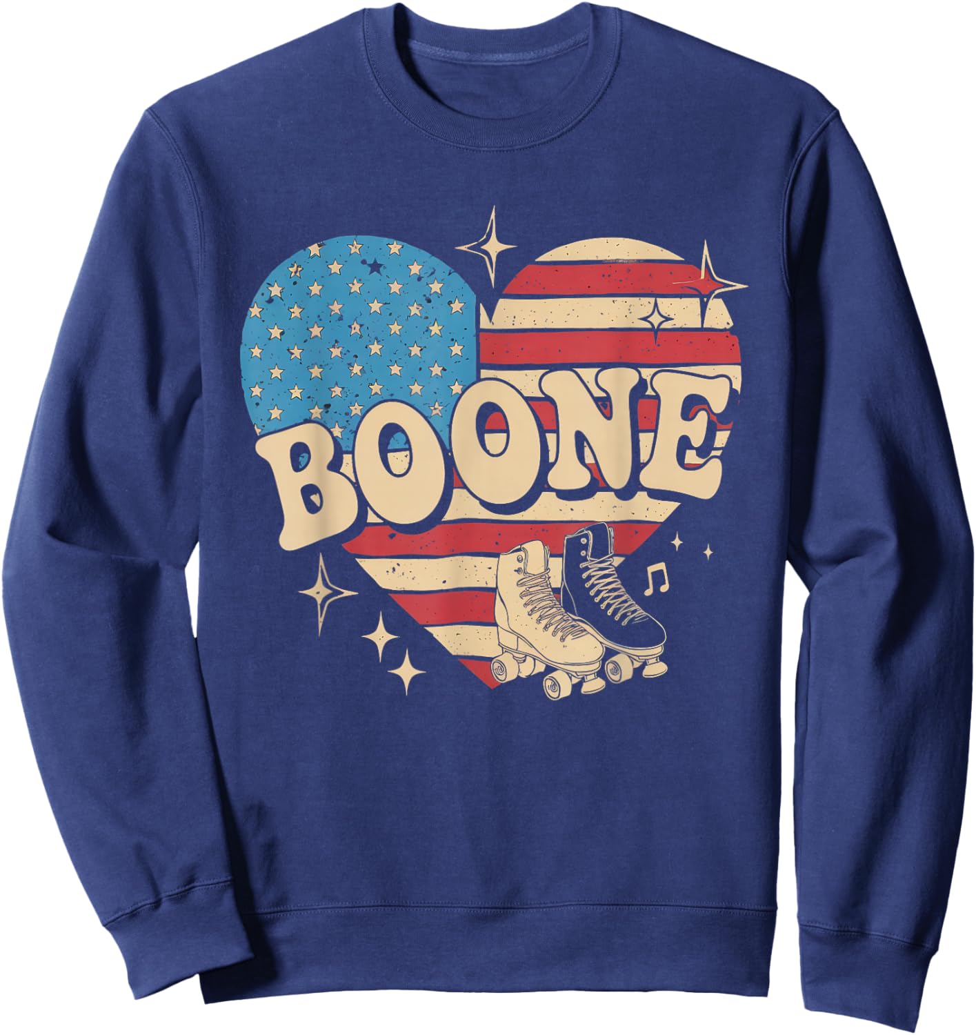Boone Name American Flag 80's Vintage NC Retro Sweatshirt - Sweatshirt | Navy