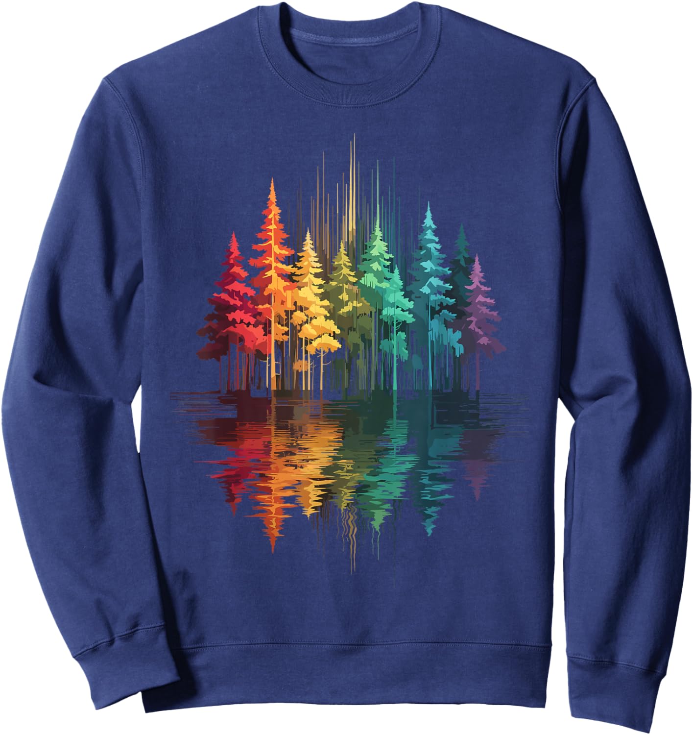 Trees & Nature Reflection, Outdoor, Forest & Wildlife Sweatshirt - Sweatshirt | Navy