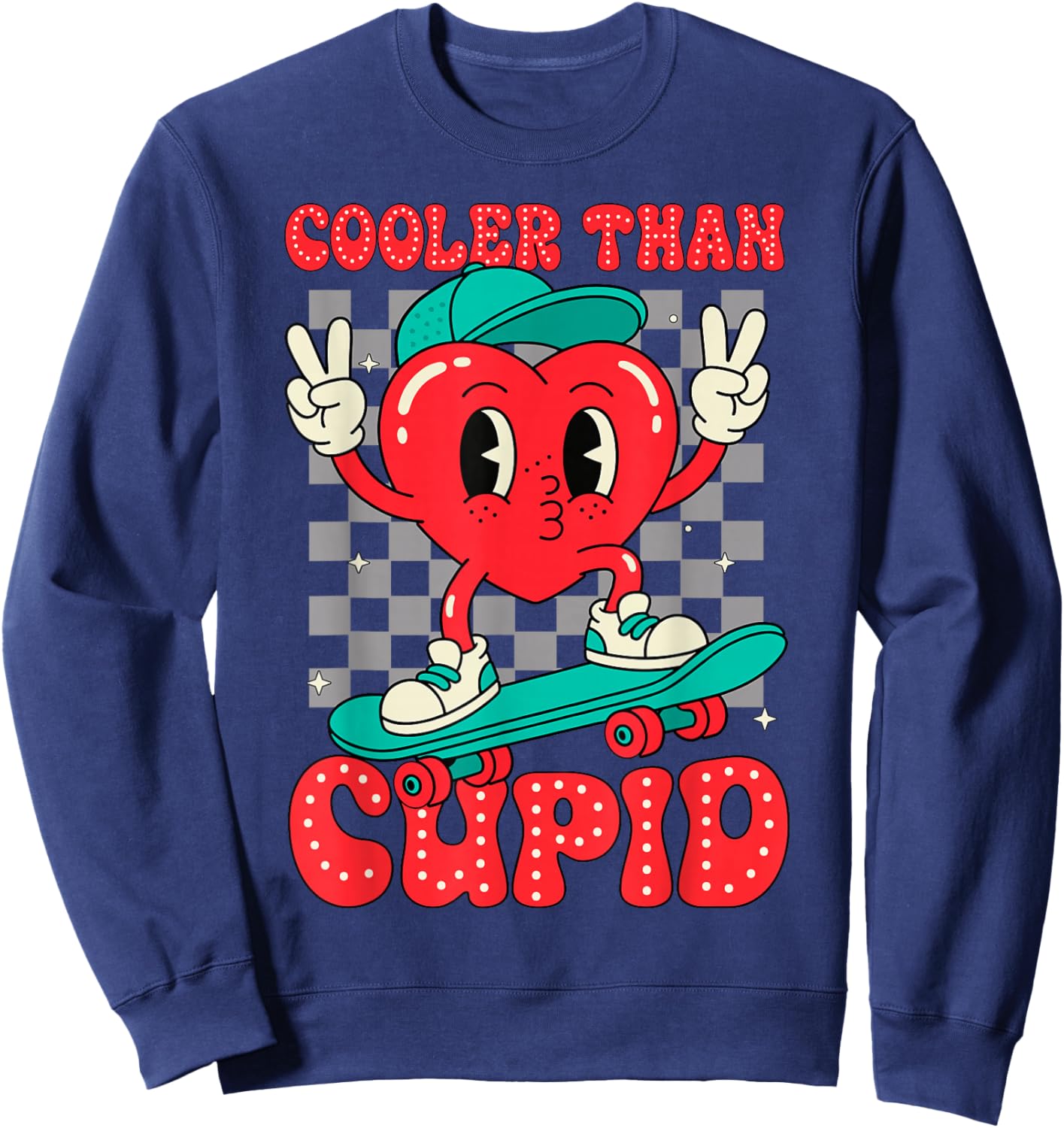 Cooler Than Cupid Valentines Day for Teens Kids Boys Girls Sweatshirt - Sweatshirt | Navy