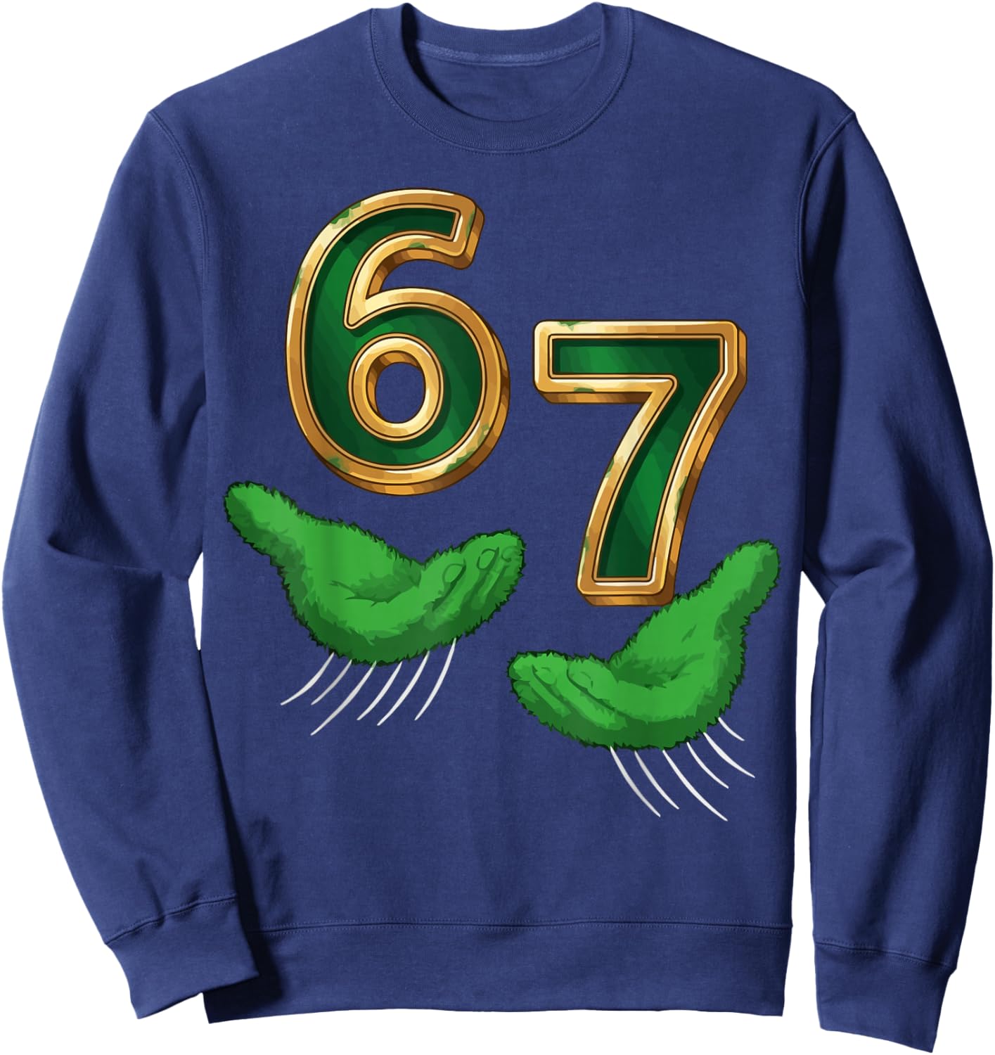Funny 6 7 St Patricks Day Shamrock Lucky Six Seven Meme Kids Sweatshirt - Sweatshirt | Navy