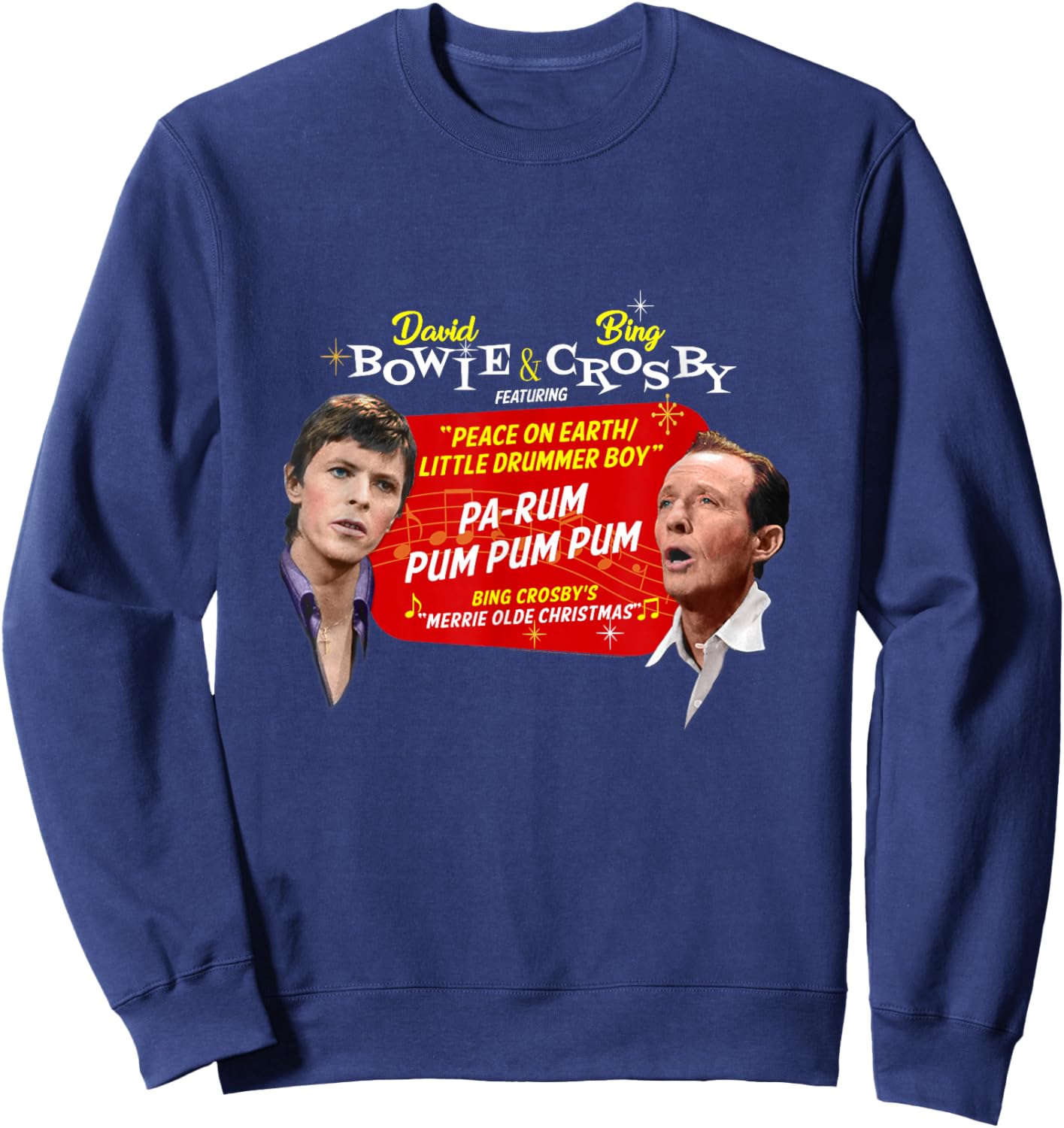 Official Bing Crosby David Bowie Christmas Music Sweatshirt - Sweatshirt | Navy