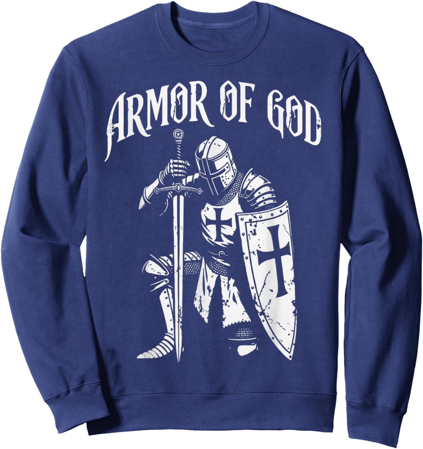 Vintage Christian Knight Armor of God Sweatshirt - Sweatshirt | Navy
