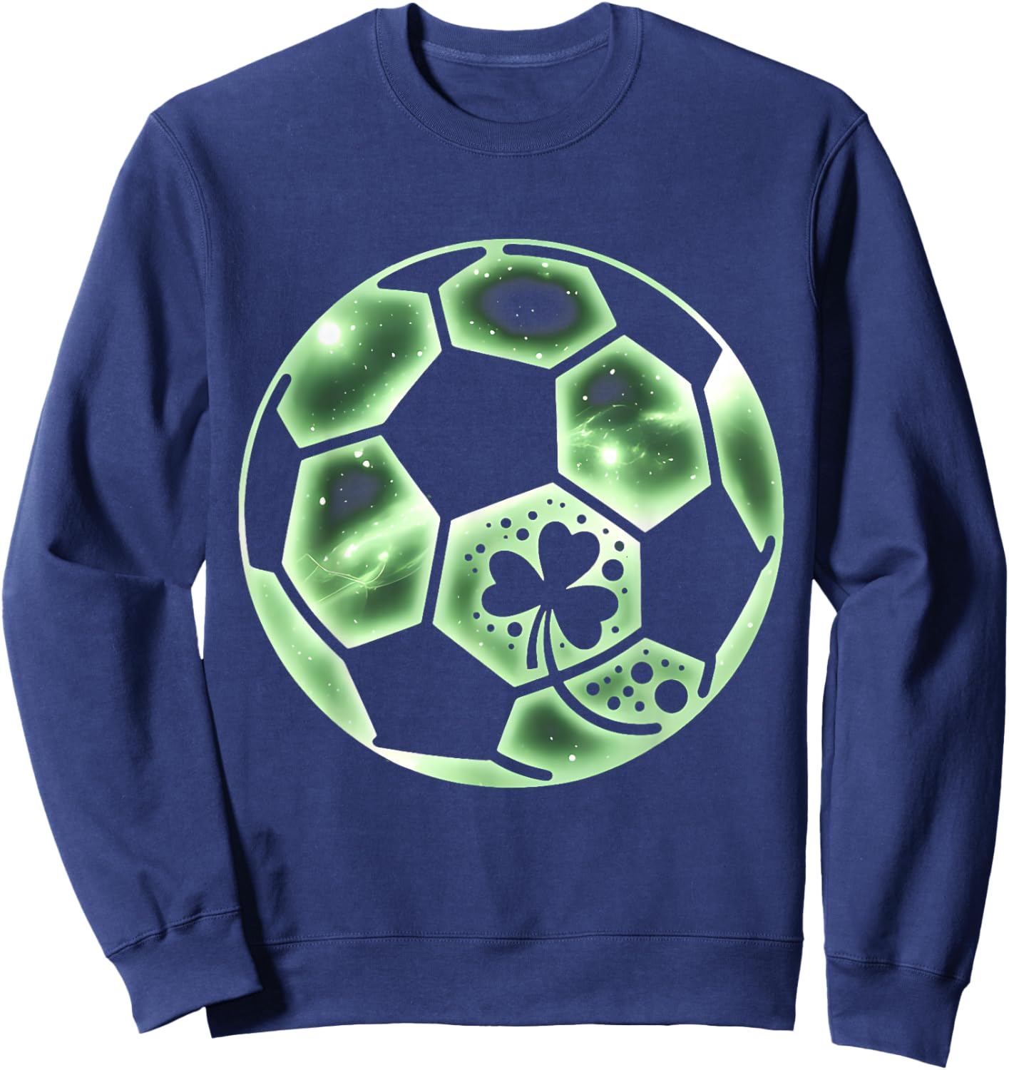 Soccer Irish Shamrock Lucky Clover St Patricks Day Boys Men Sweatshirt - Sweatshirt | Navy