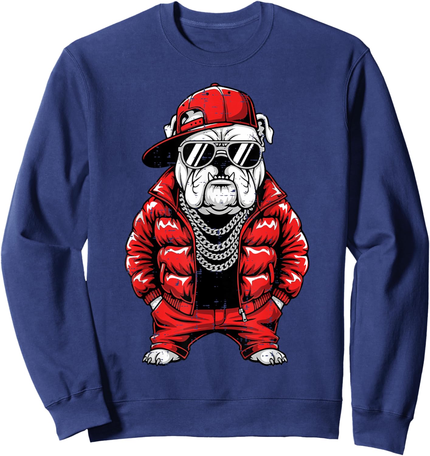 Bulldog Boys Girls Teen Kids Youth Men Women Sweatshirt - Sweatshirt | Navy