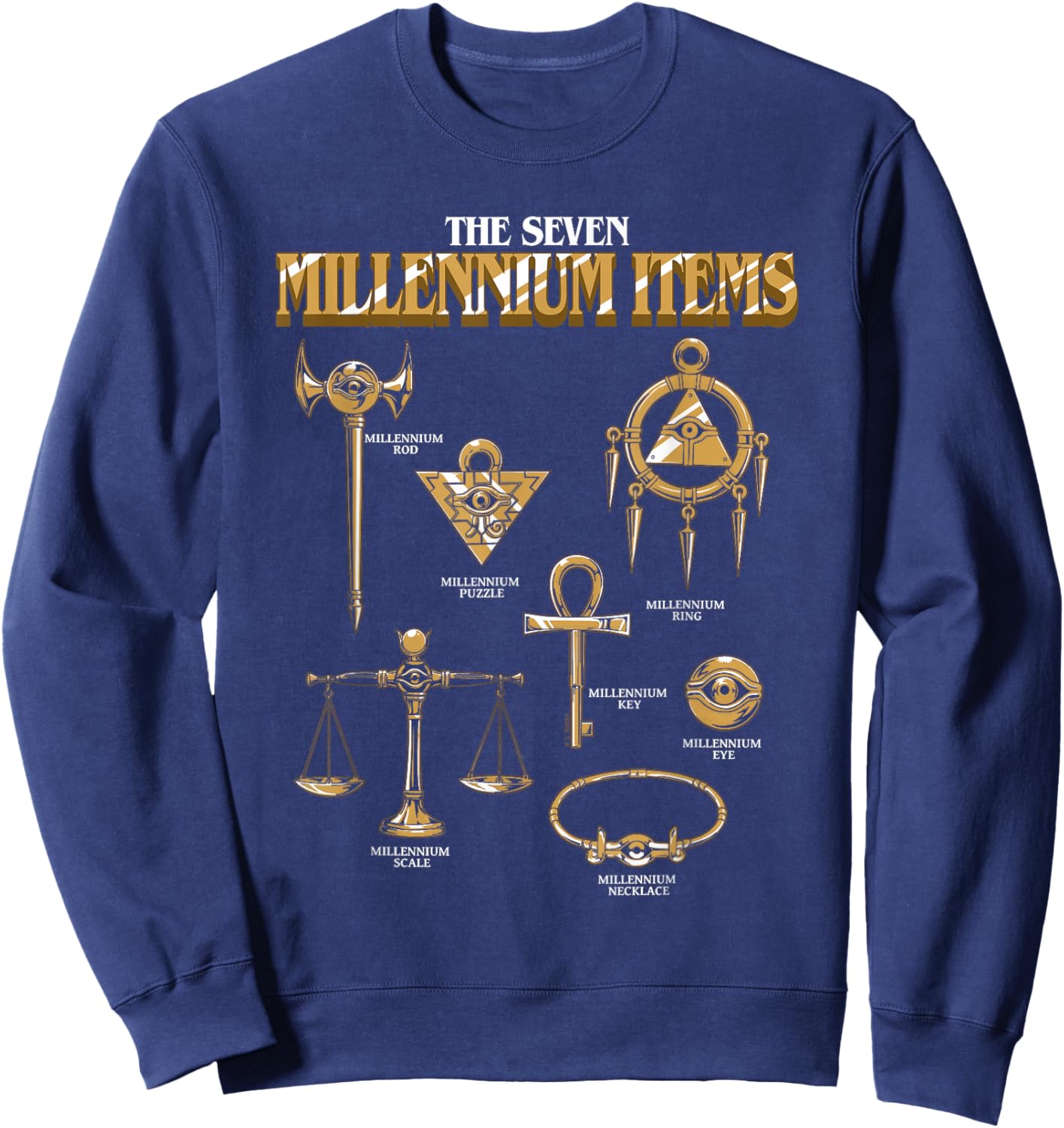 Yu-Gi-Oh! The Seven Millenium Items Chart Anime Sweatshirt - Sweatshirt | Navy
