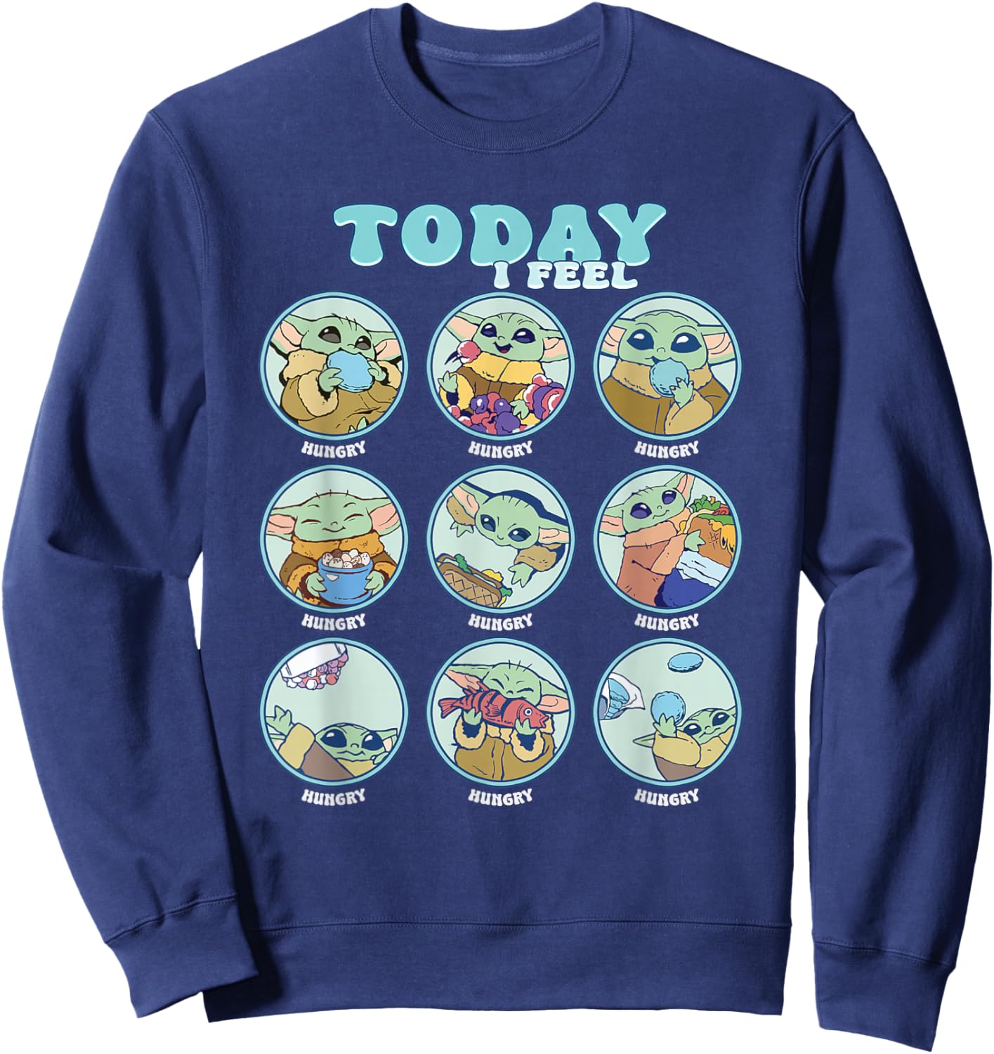 Star Wars The Mandalorian and Grogu Today I Feel Grid Sweatshirt - Sweatshirt | Navy