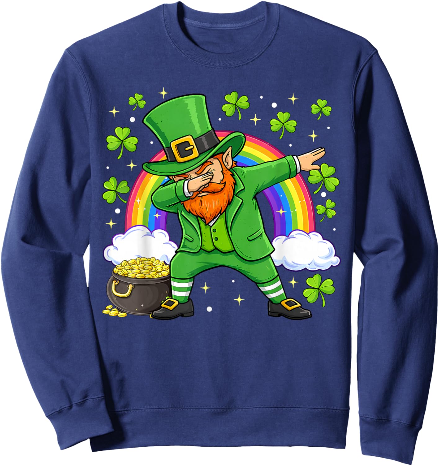 Dab Leprechaun Irish St Patricks Day Green Boys Toddler Kids Sweatshirt - Sweatshirt | Navy