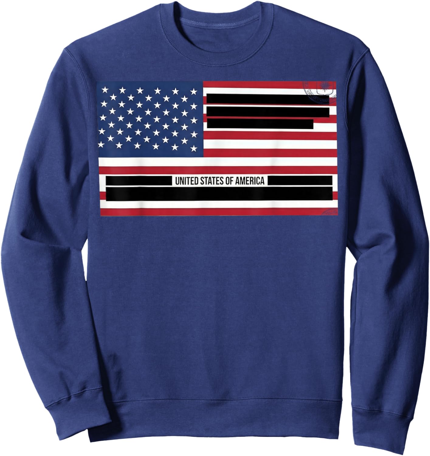 Censored Documents American Flag | United States of America Sweatshirt - Sweatshirt | Navy