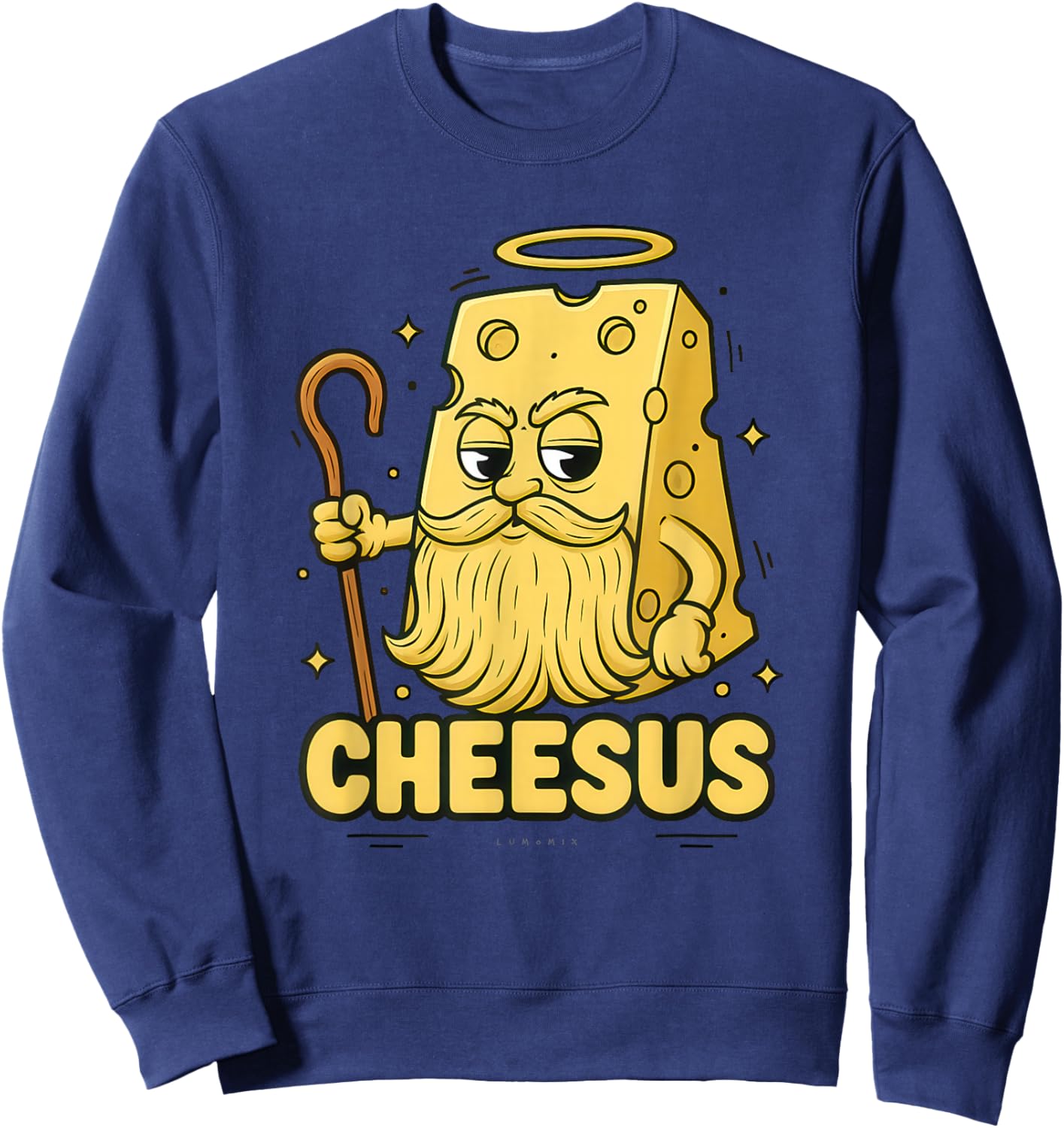 Funny Christian Shirts Crazy Cheesus Religious Gifts Cheese Sweatshirt - Sweatshirt | Navy