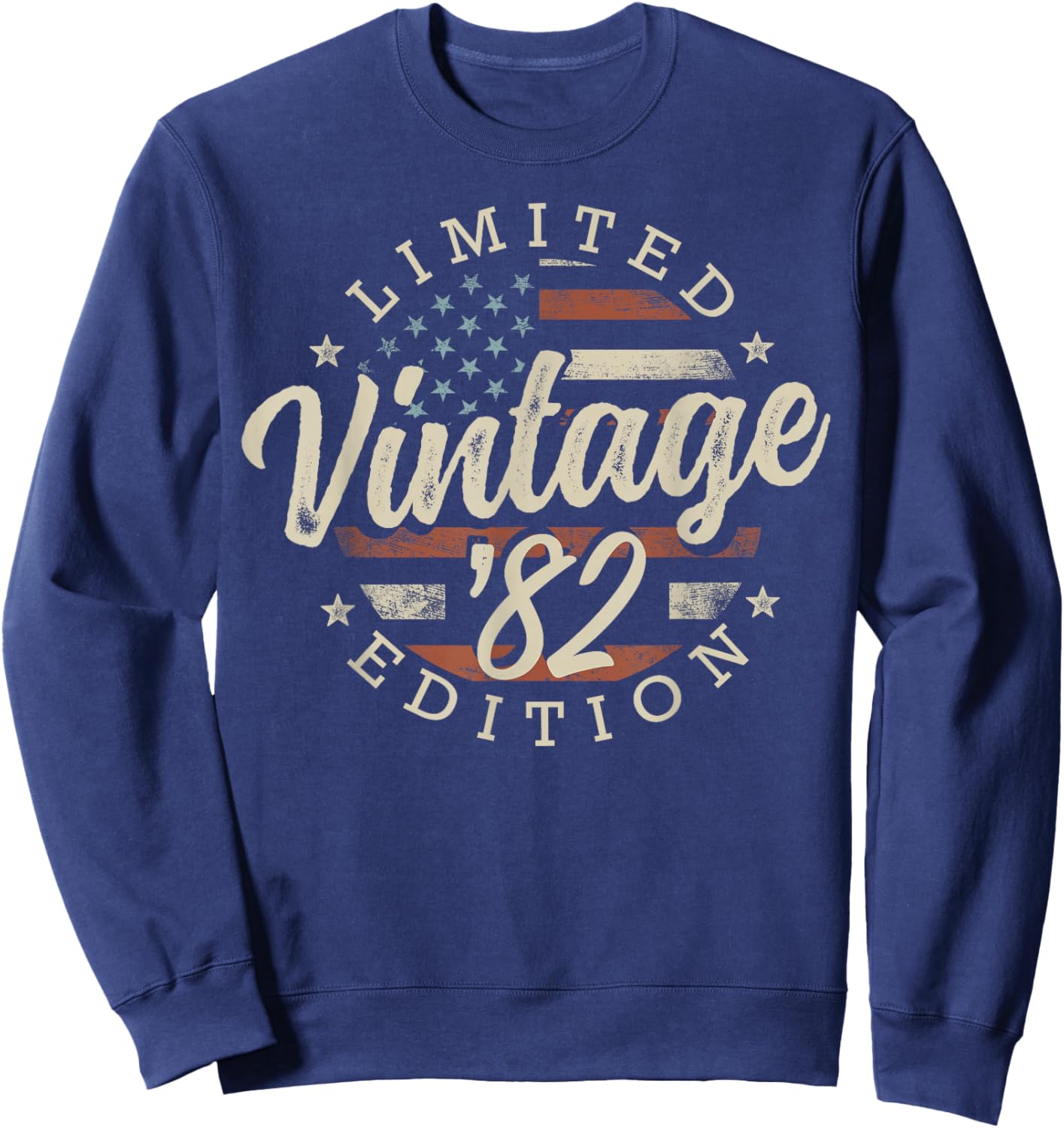 Vintage 1982 Limited Edition USA Flag 44th Birthday Sweatshirt - Sweatshirt | Navy