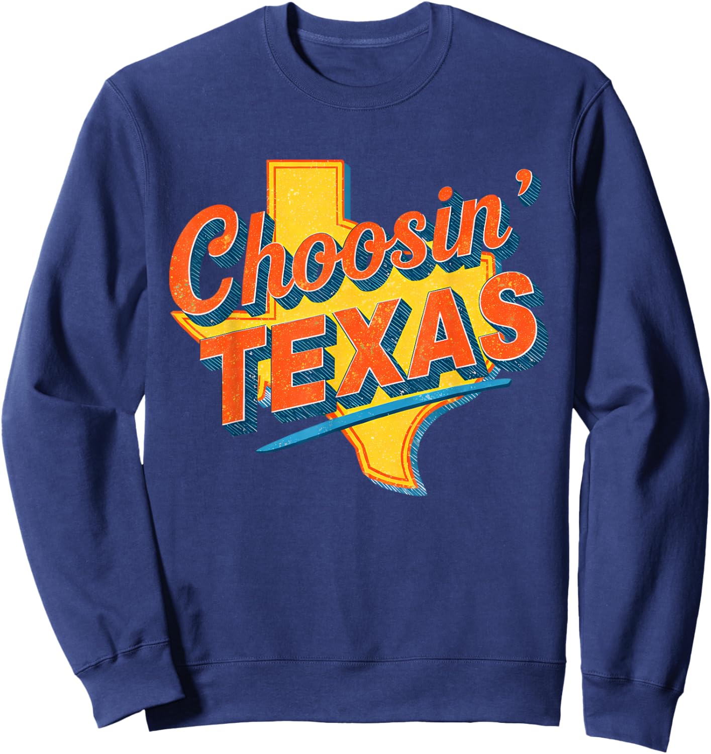 Vintage Western Choosing Texas Sweatshirt - Sweatshirt | Navy